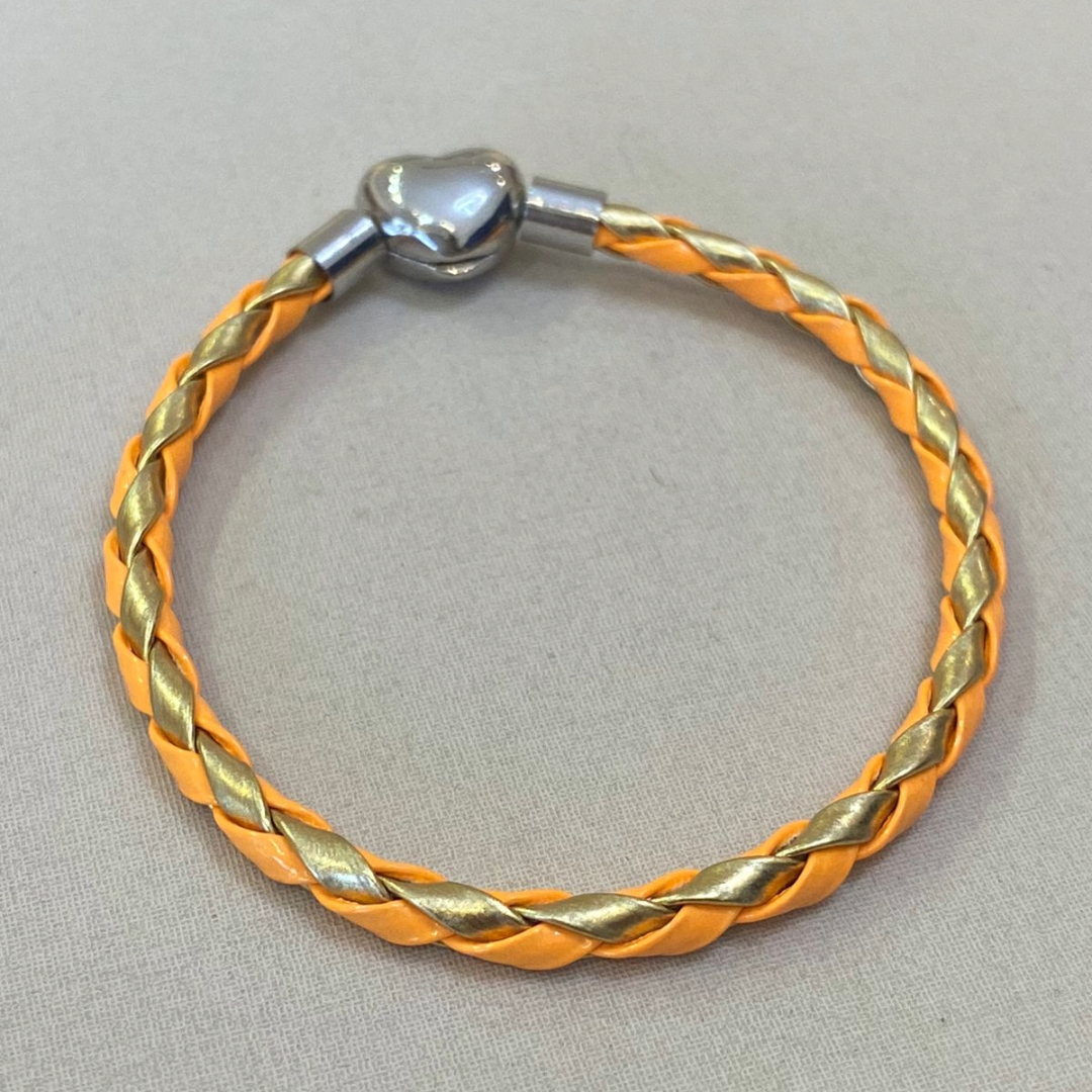 PULSEIRA CORINO LARANJA/DOURADO 17CM