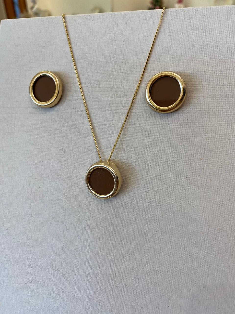 CONJUNTO REDONDO MARROM 40 CM