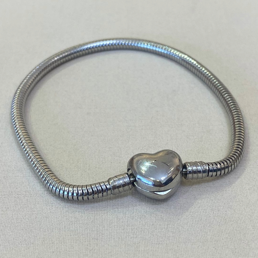 PULSEIRA AÇO PANDORA 19CM FECHO CORAÇÃO