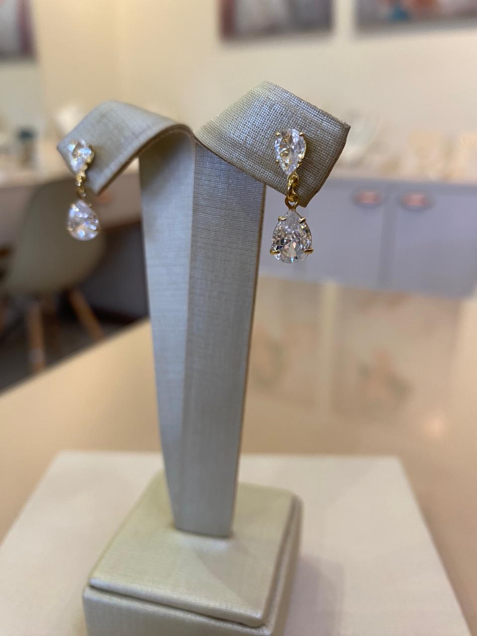 BRINCO DUAS GOTAS CRISTAL