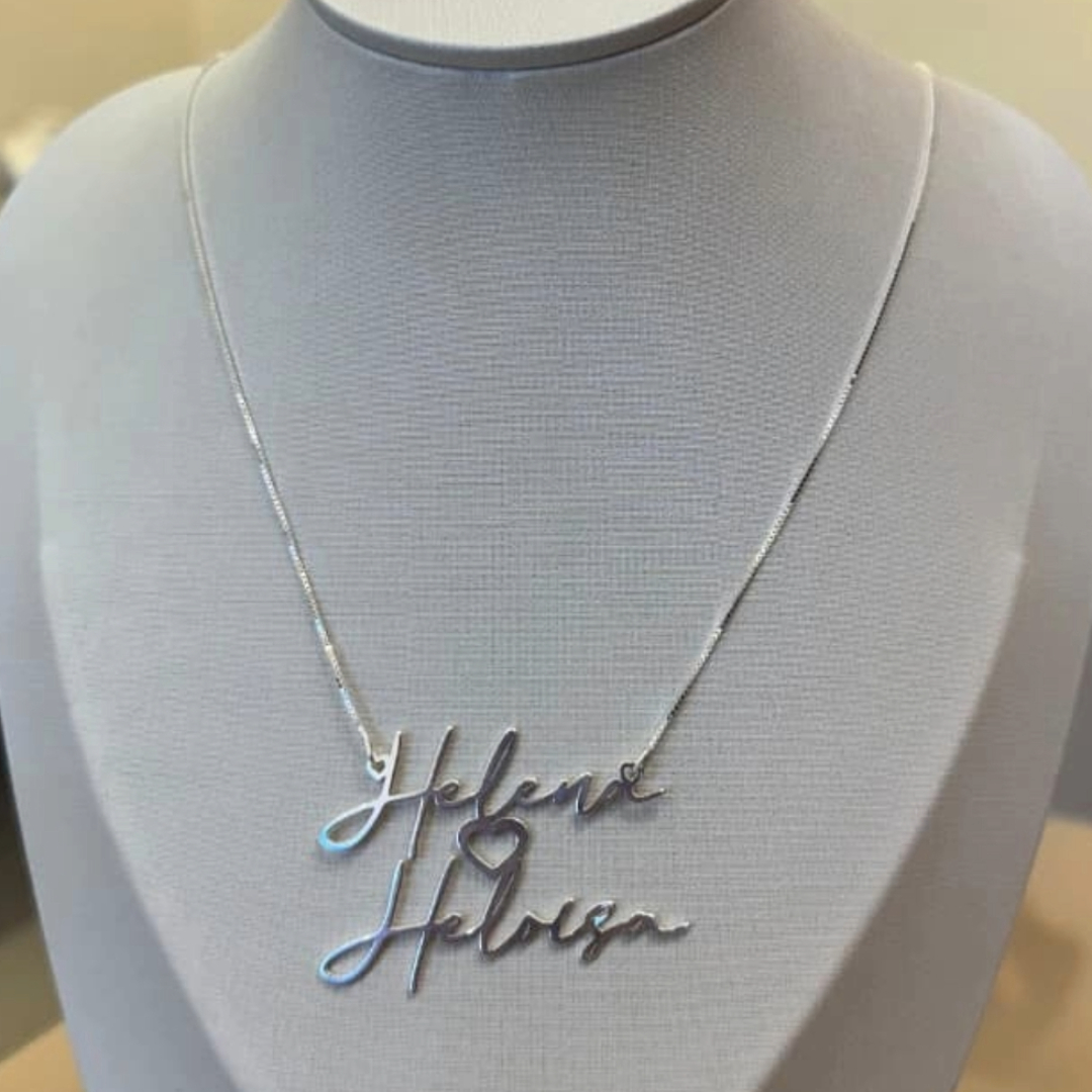 CORRENTE VENEZIANA PRATA 2 NOMES HELOISA E HELENA