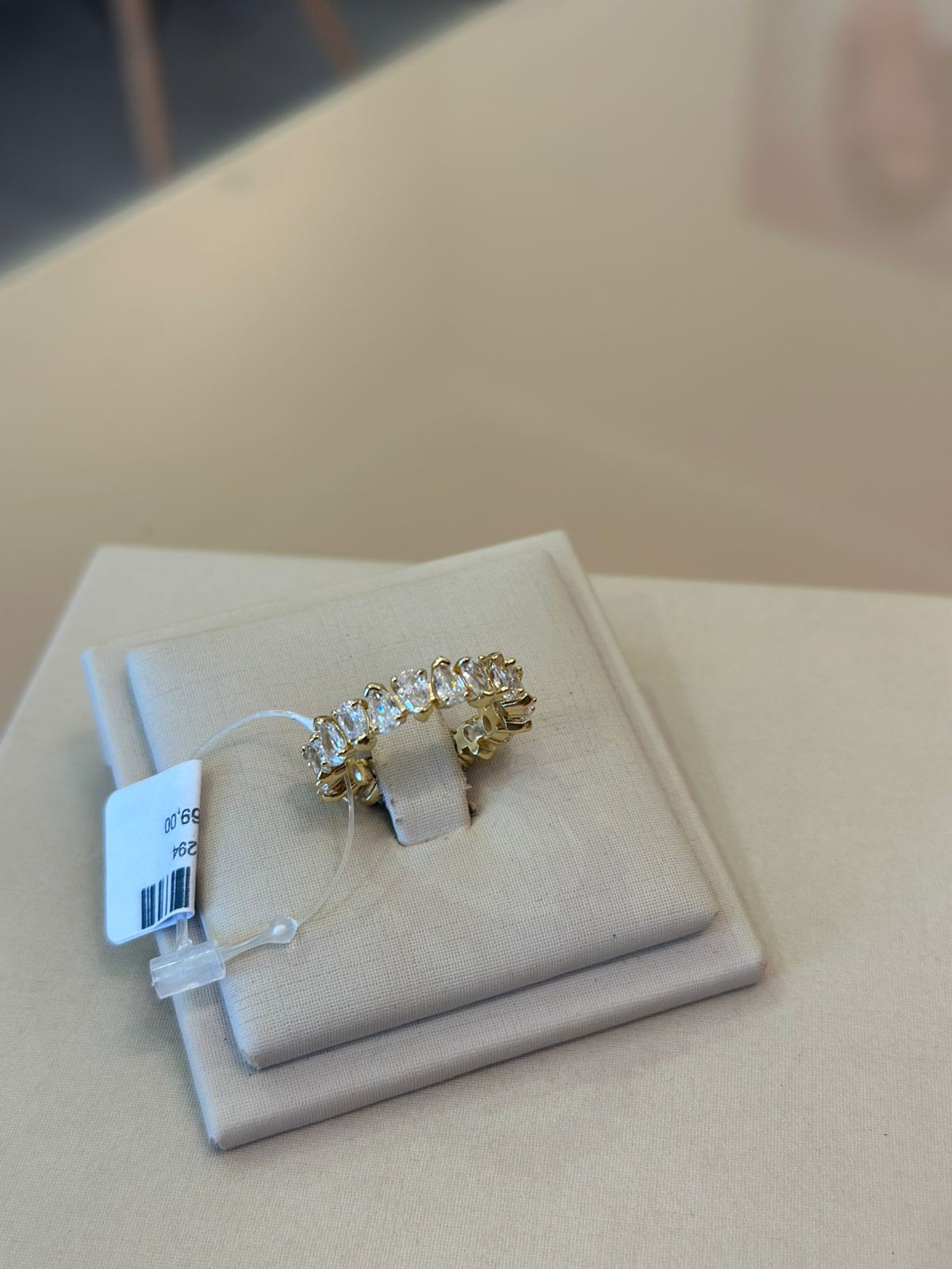 ALIANÇA INTEIRA DE ZIRCÔNIAS GOTAS CRISTAIS TAMANHO 18