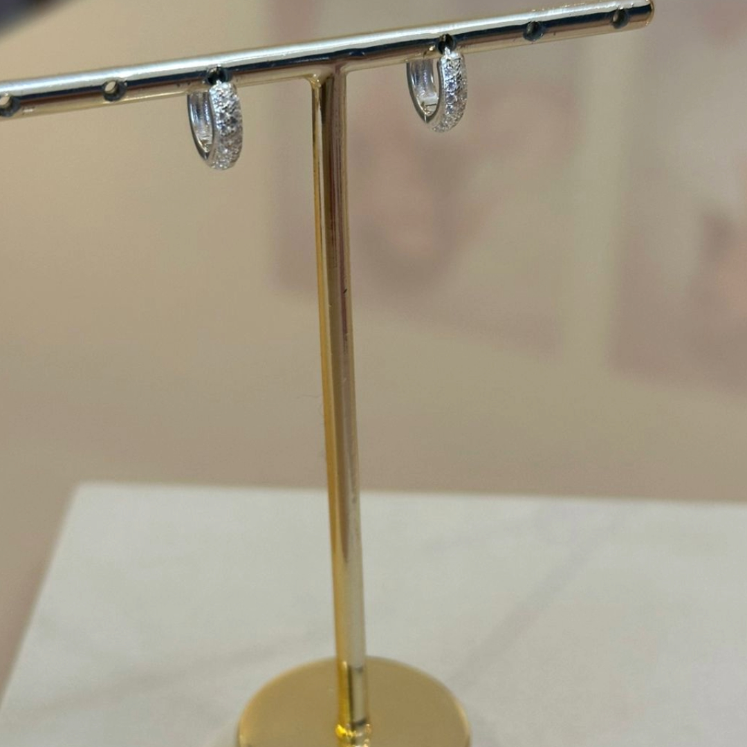 ARGOLA PRATA CRAVEJADA P