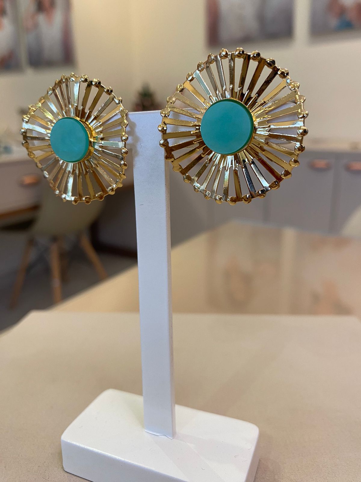 BRINCO FLOR TIFFANY/VERDE