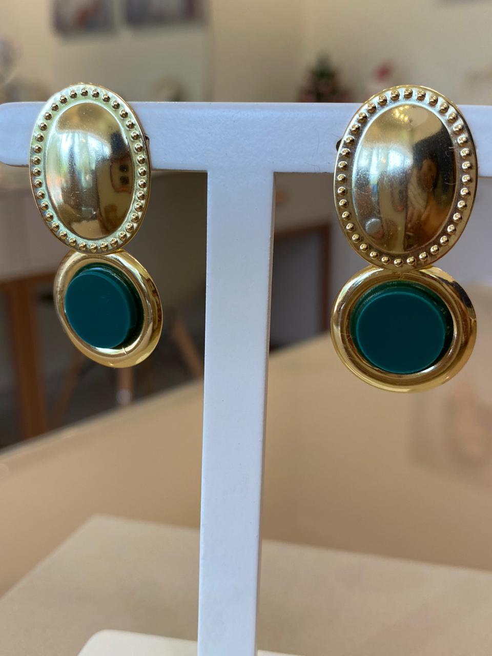 BRINCO DUPLO BASE OVAL VERDE ROLEX