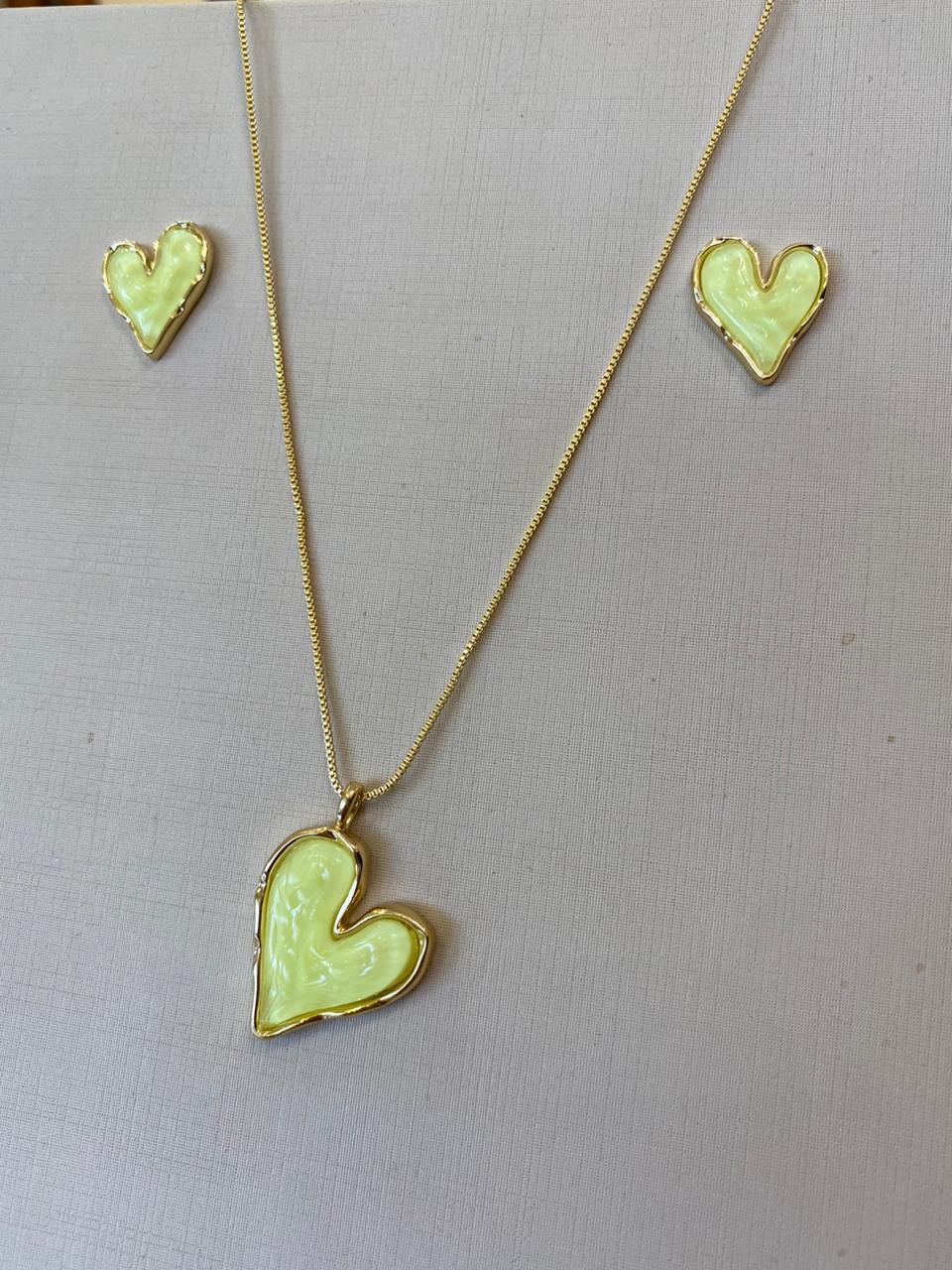 CONJUNTO CORAÇÃO ORGÂNICO AMARELO ICED