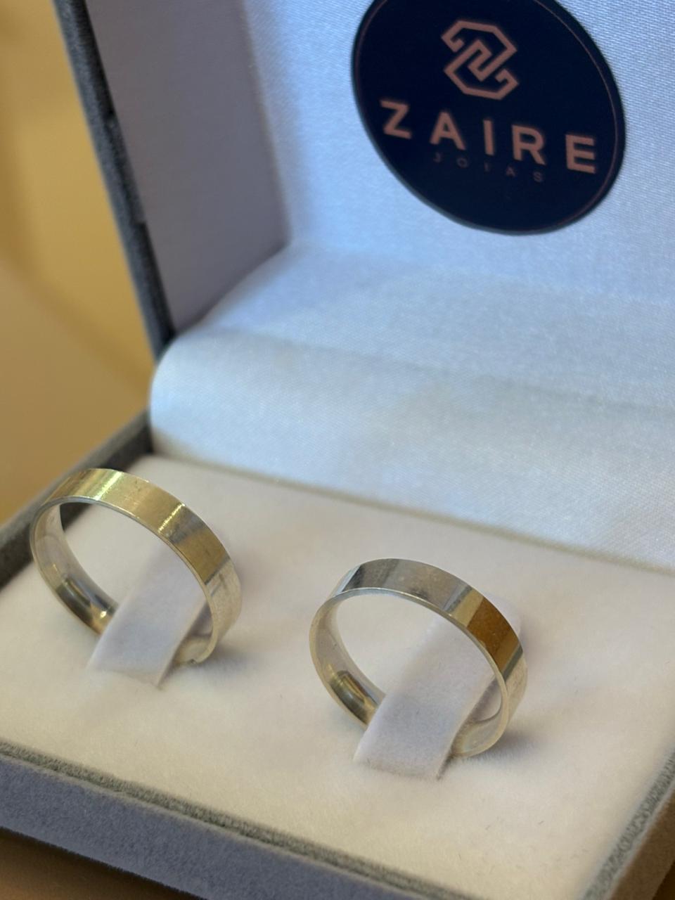 ALIANÇA PRATA LISA - DUPLA