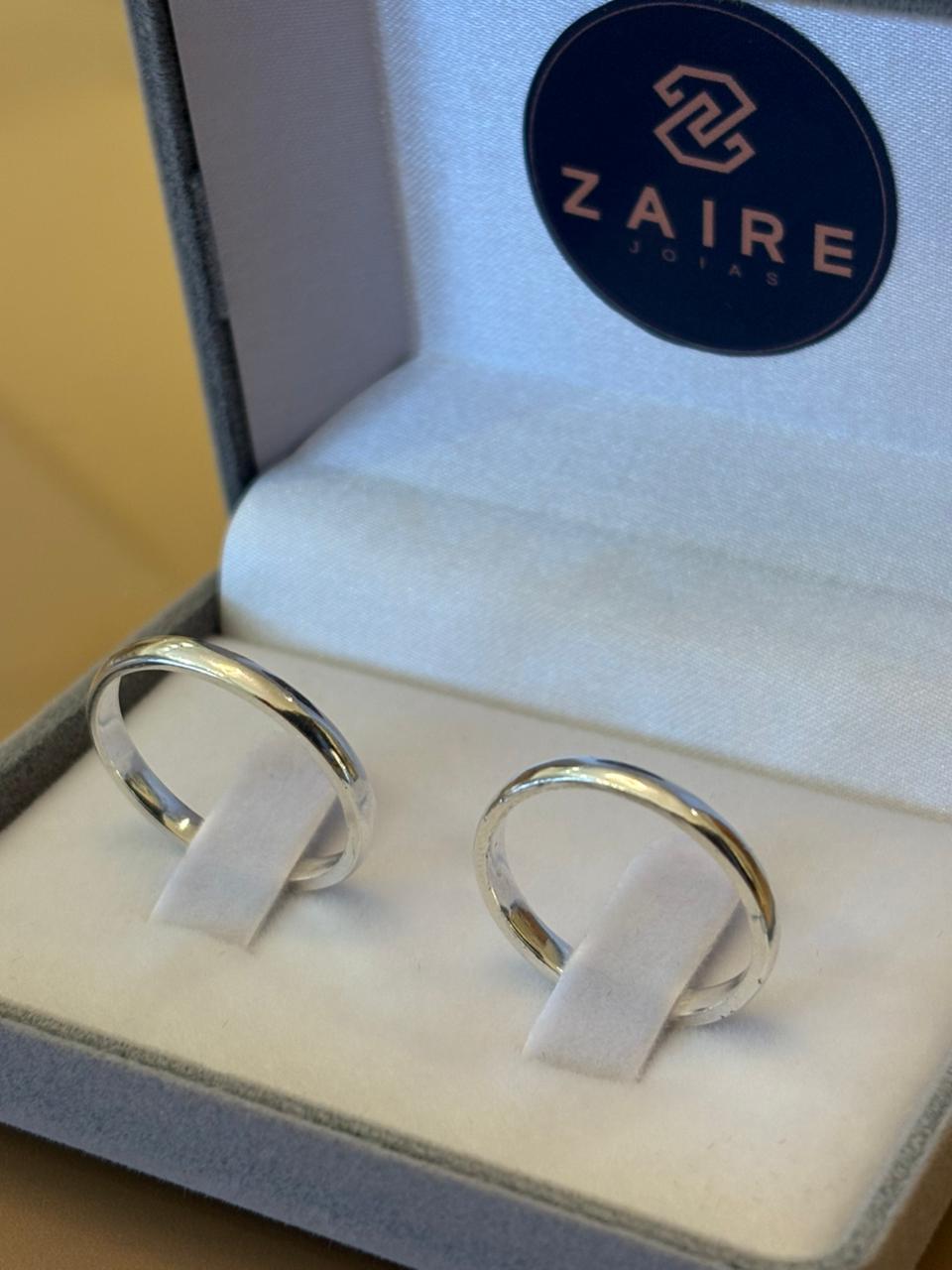 ALIANÇA PRATA LISA ABAULADA - PAR