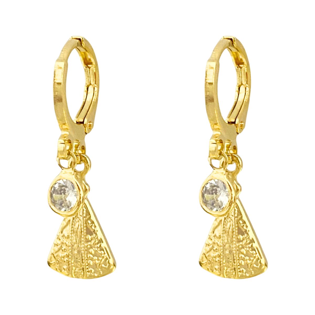 ARGOLA COM PINGENTE NOSSA SENHORA APARECIDA COM 1 ZIRC