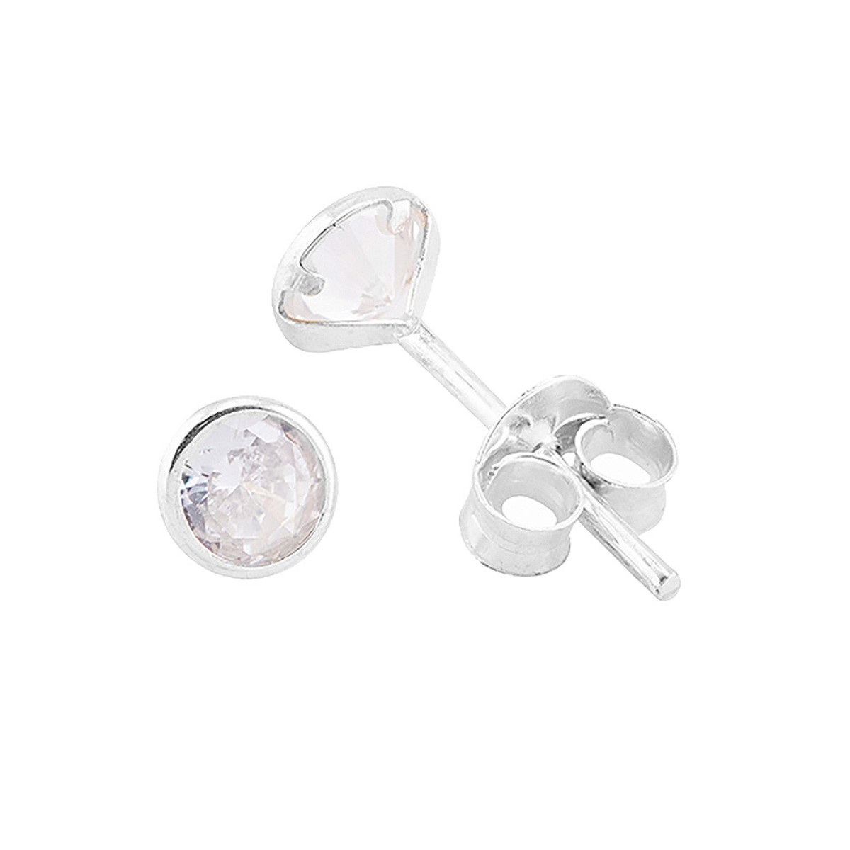 BRINCO PEQUENO P925 5MM PONTO LUZ ZIRCONIA REDONDA WHITE