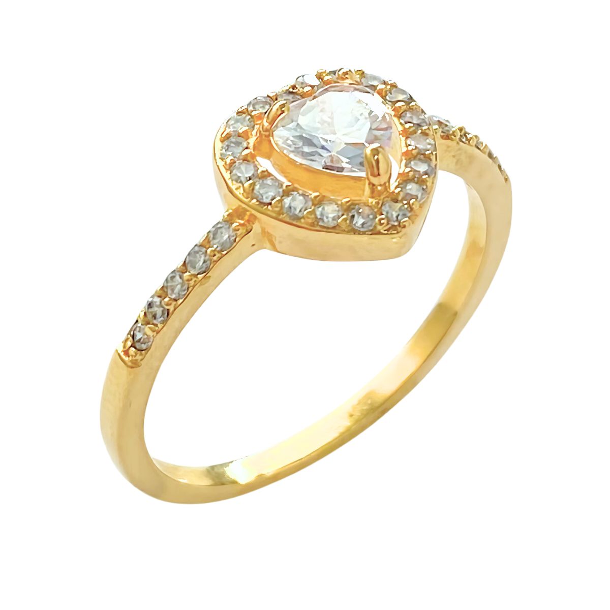 ANEL CRAVEJADO MICRO ZIRCONIA COM CORAÇÃO