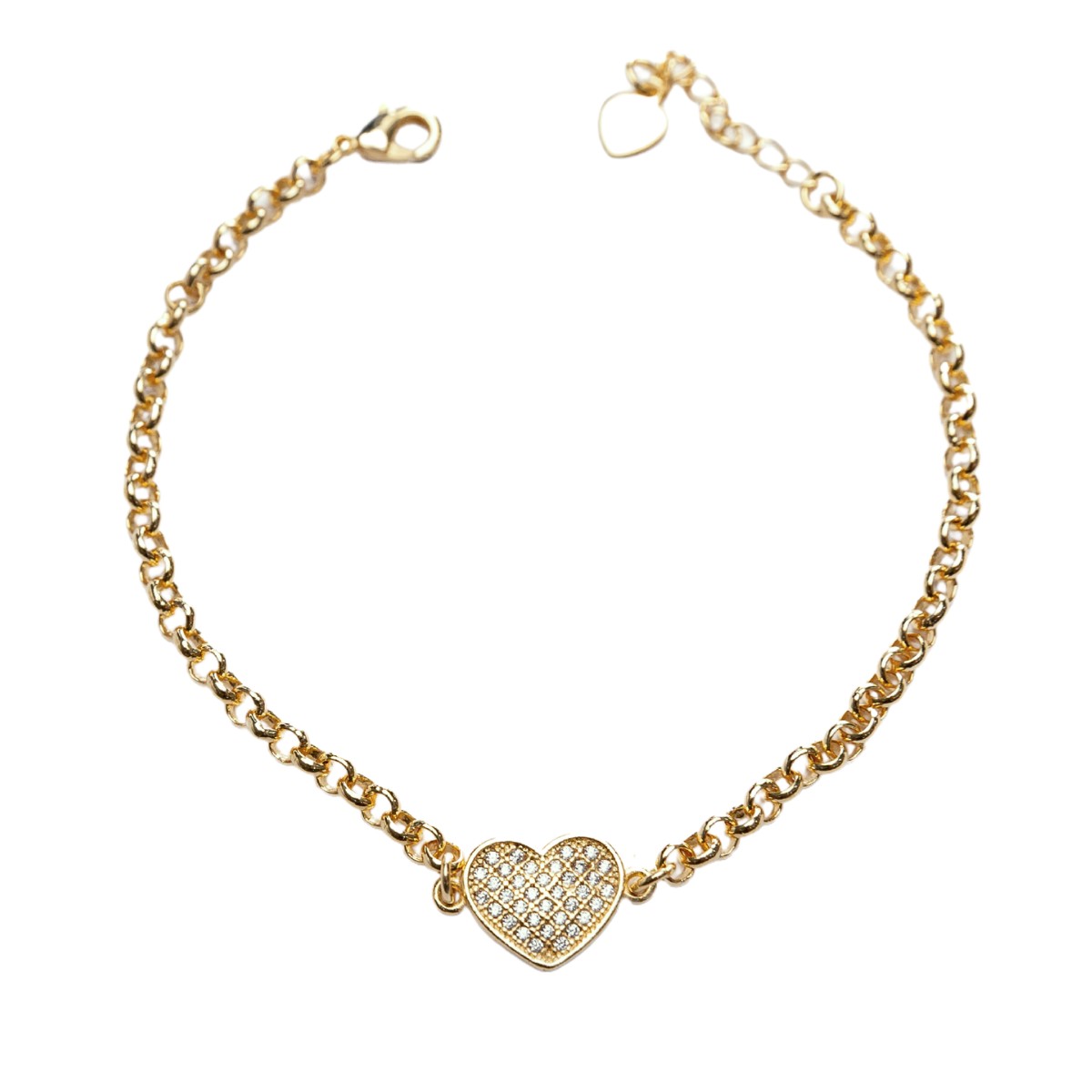PULSEIRA ELOS CORAÇÃO CHAPADO GROSSO CRAVEJADO