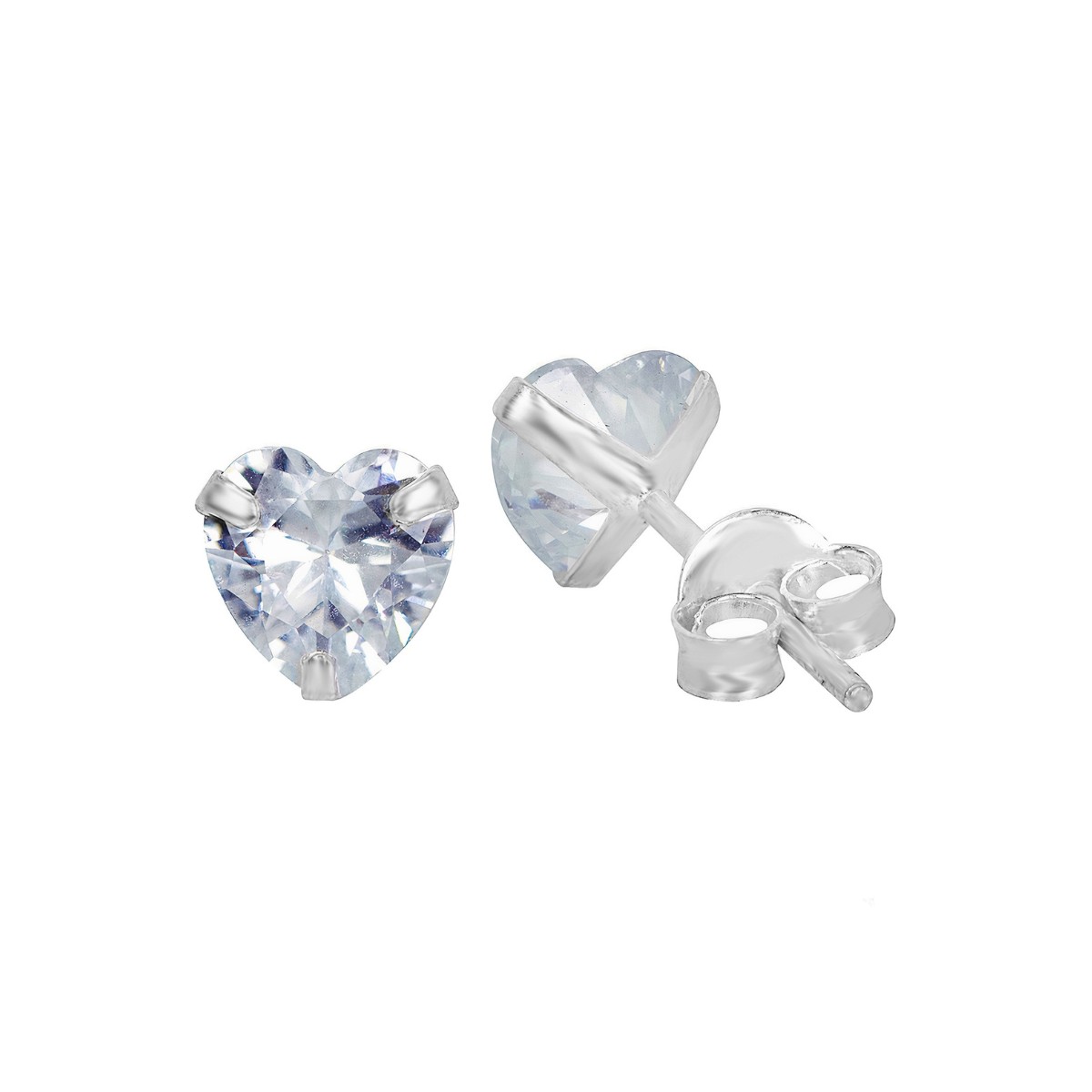 BRINCO PEQUENO P925 CORAÇAO ZIRCONIA CRISTAL 6MM 3 GARRA