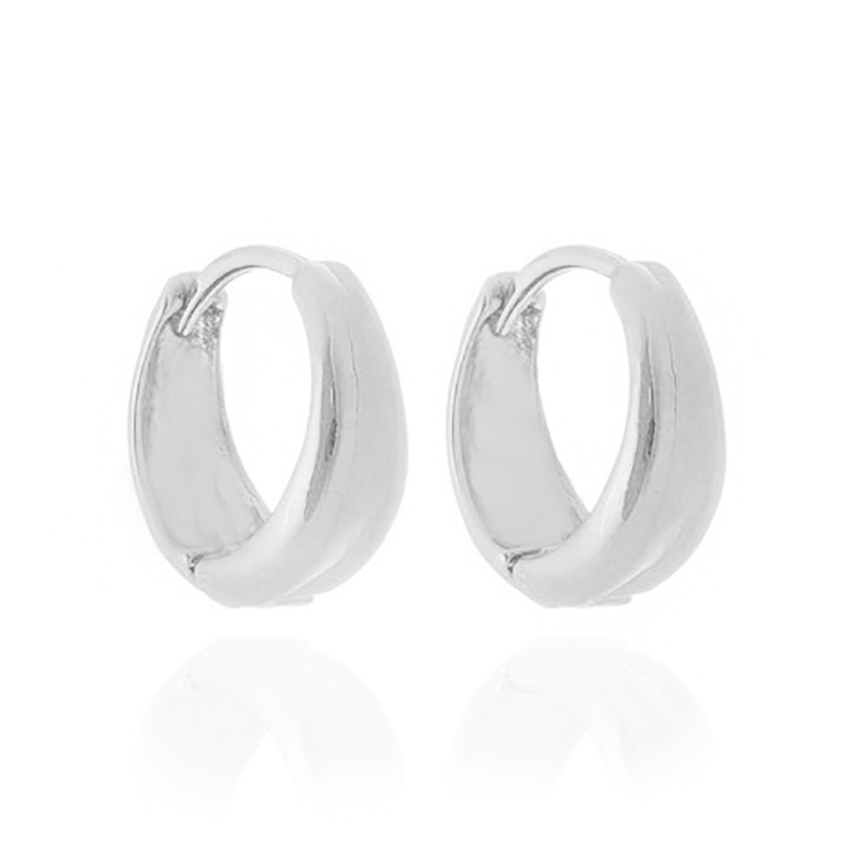 ARGOLA CLICK GRANDE PRATA 925 LISA  MEIA CANA 16MM