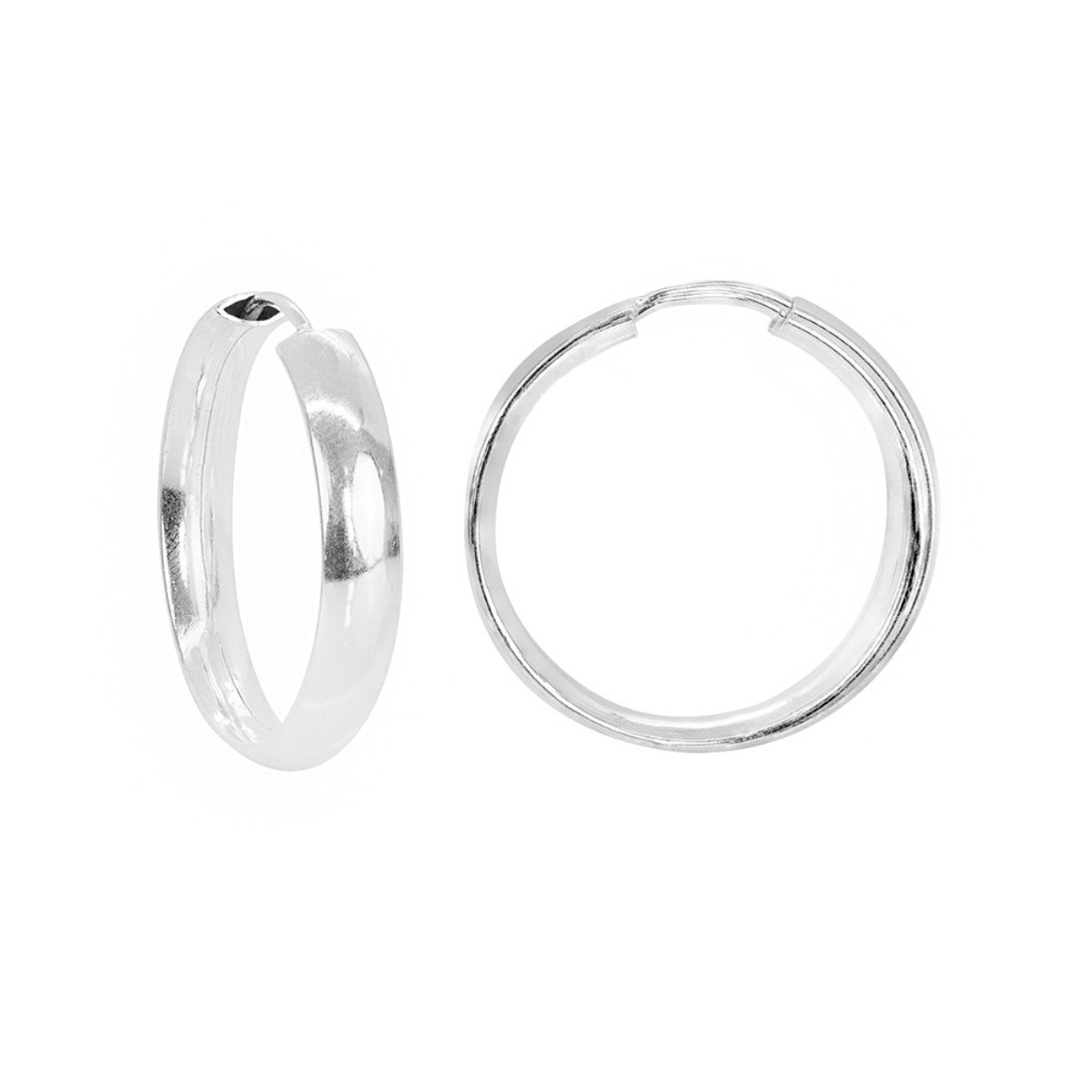 ARGOLA MEDIA PRATA 925 REDONDA LISA 20MM