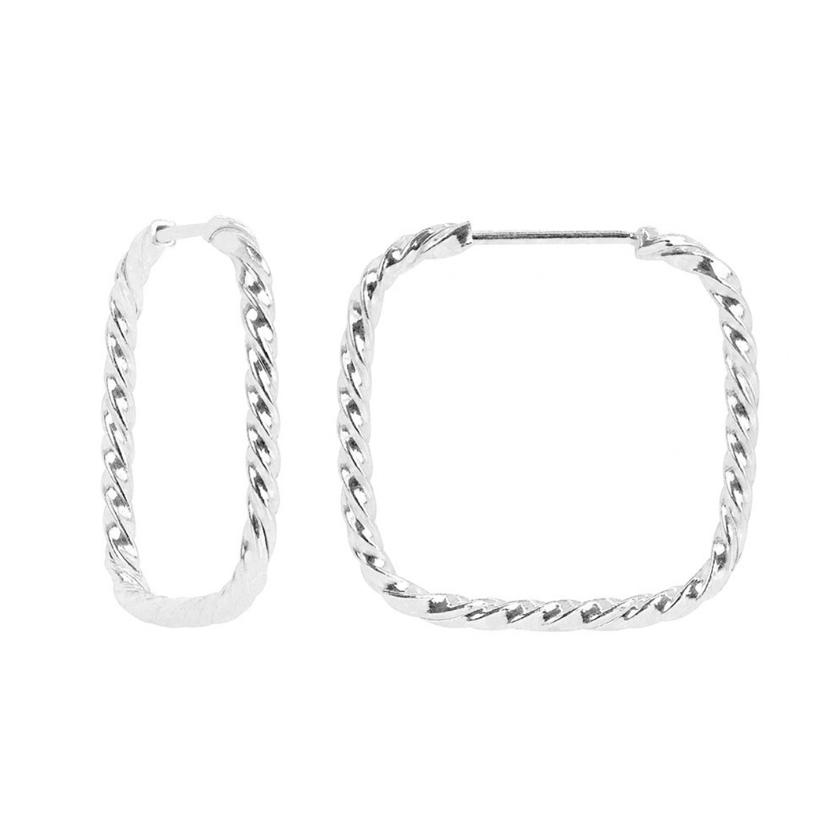 ARGOLA P925 MEDIA QUADRADA FIO TORCIDO 2,5X2,5CM