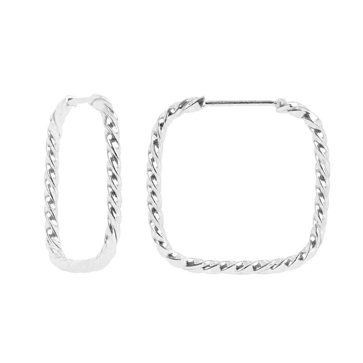 ARGOLA P925 GRANDE QUADRADA FIO TORCIDO 3X3CM