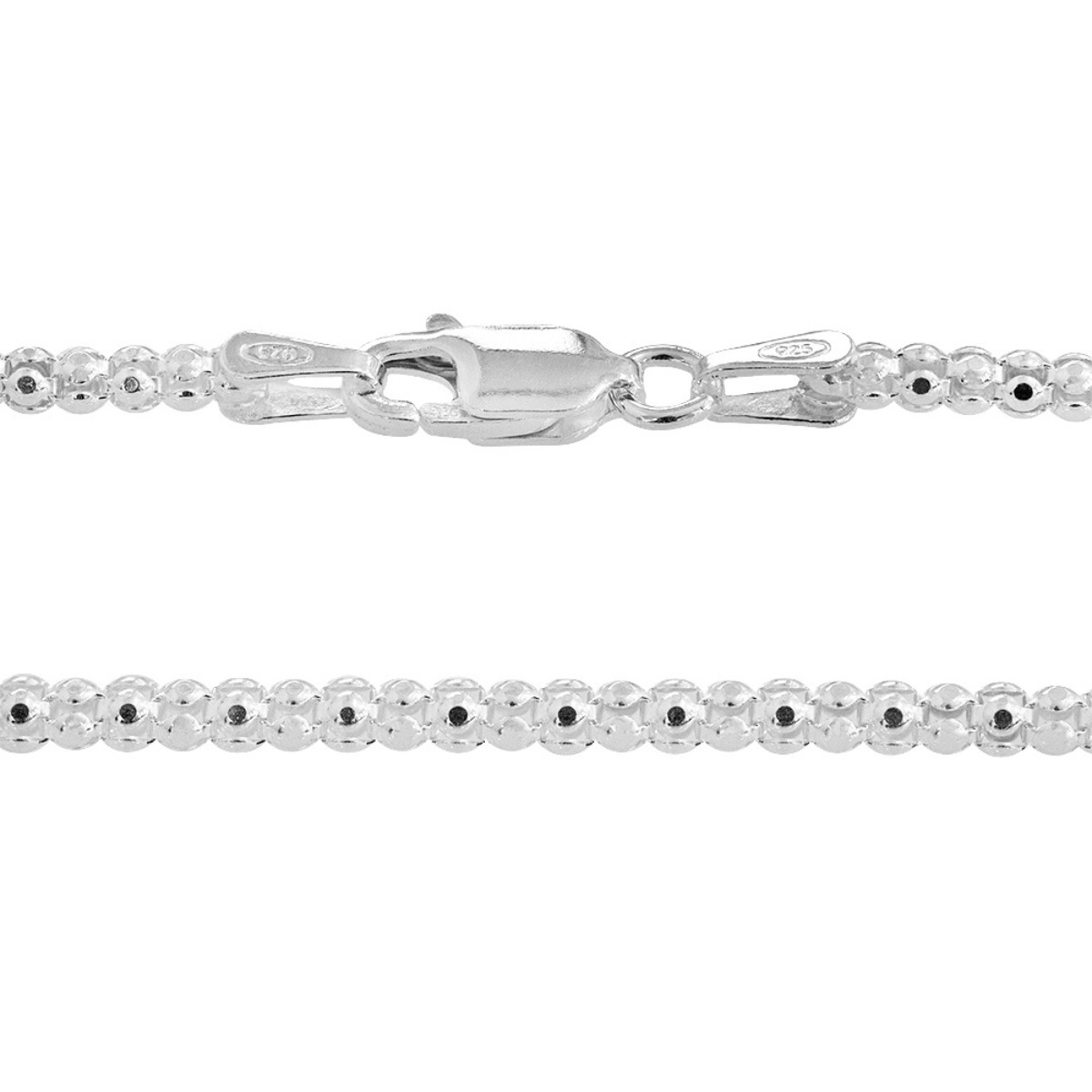GARGANTILHA PRATA 925 PIPOCA FIO 2MM TAMANHO 45