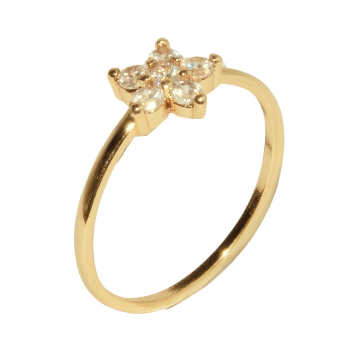 ANEL CRAVEJADO FLOR 6 ZIRCONIA
