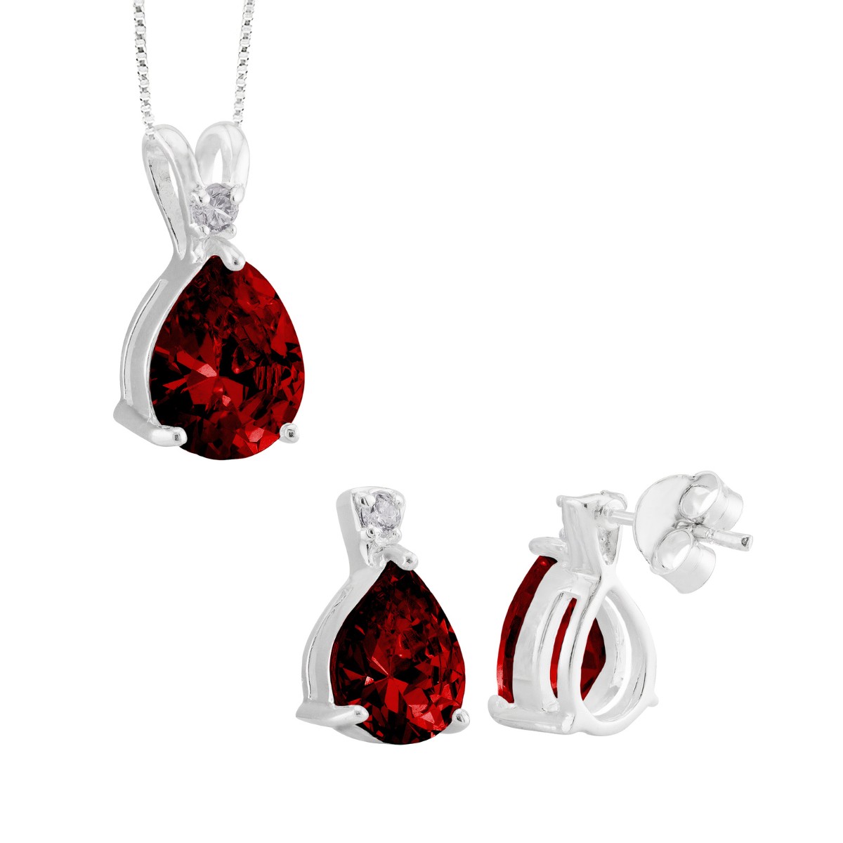 CONJUNTO P925 GOTA ZIRCONIA RUBIGAR + GANTILHA P925 VENEZIANA