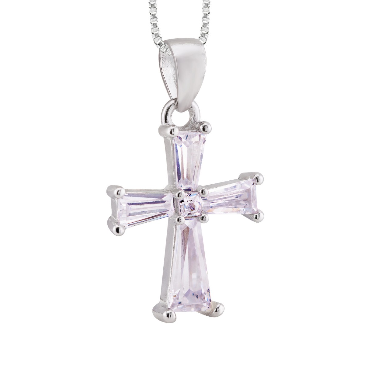 GARGANTILHA P925 VENEZIANA + PINGENTE CRUZ COM MICROZIRCONIAS