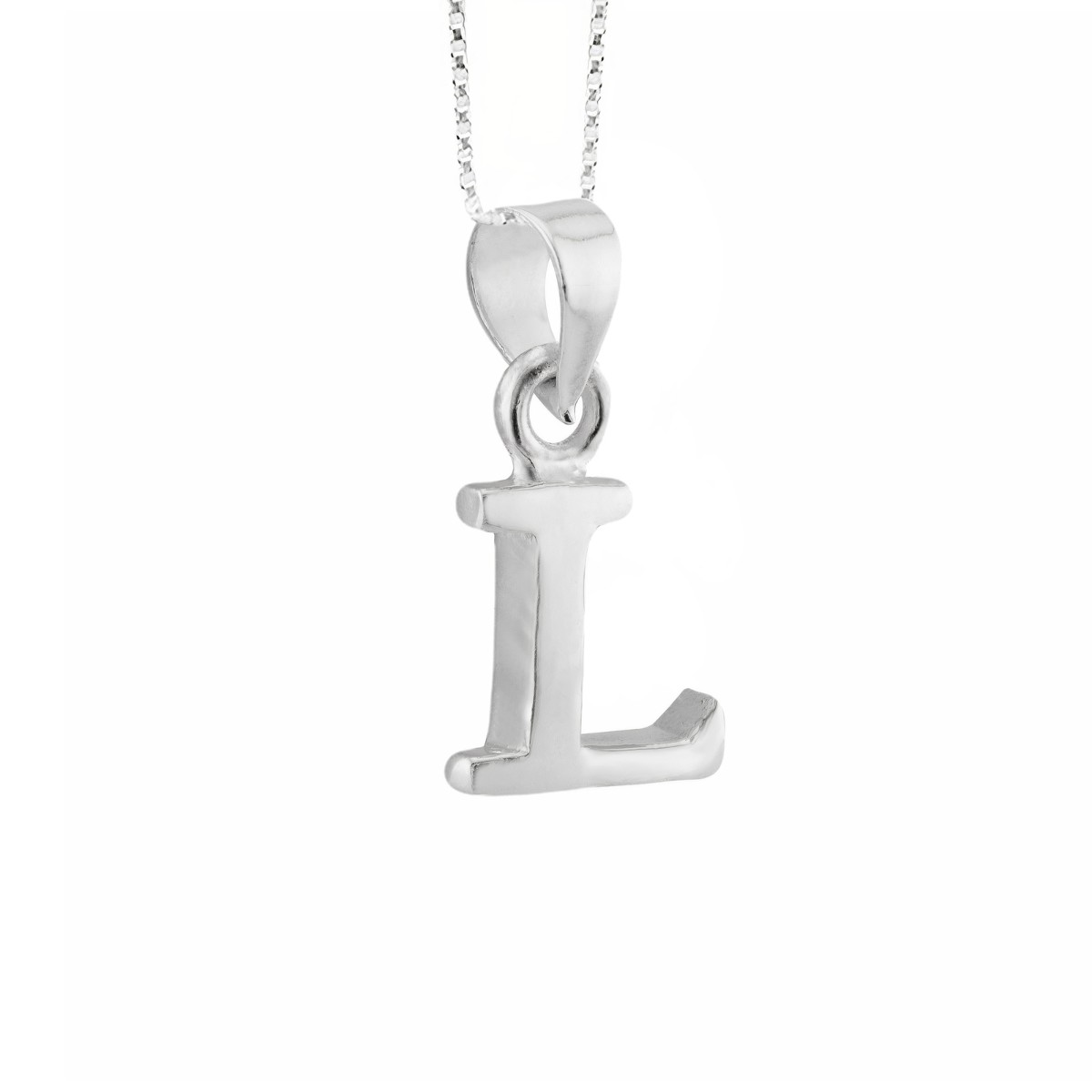 PINGENTE P925 LETRA L LISA 1X1CM