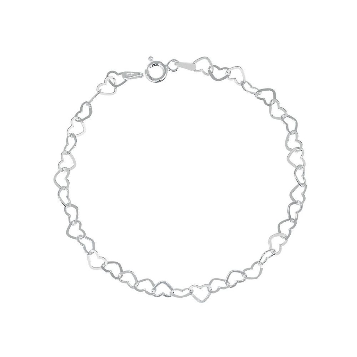 PULSEIRA P925 ELO DE CORAÇÃO VAZADO FIO 4MM