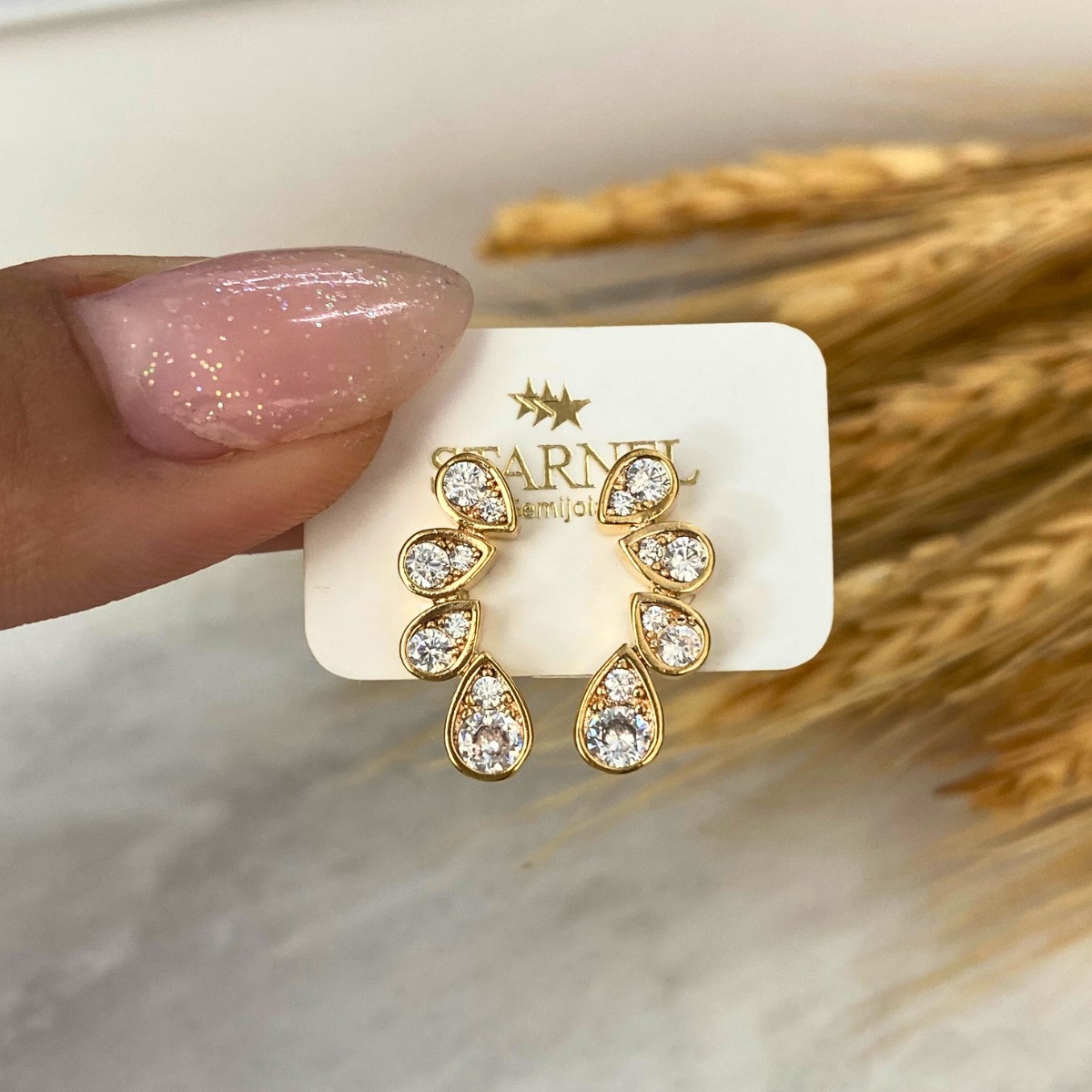 BRINCO EAR CUFF GOTA 4  PEDRAS ZIRCONIA