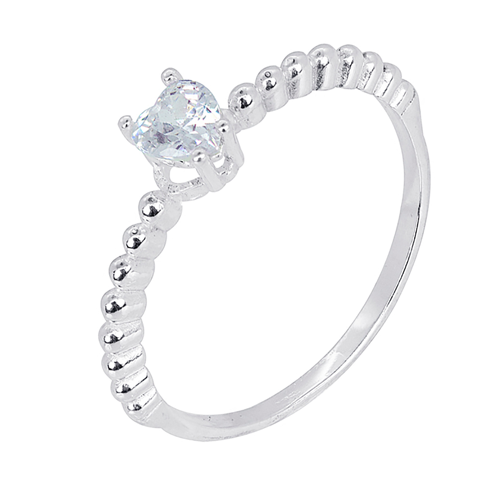 ANEL P925 SOLITARIO COM ZIRCONIA E BOLINHA