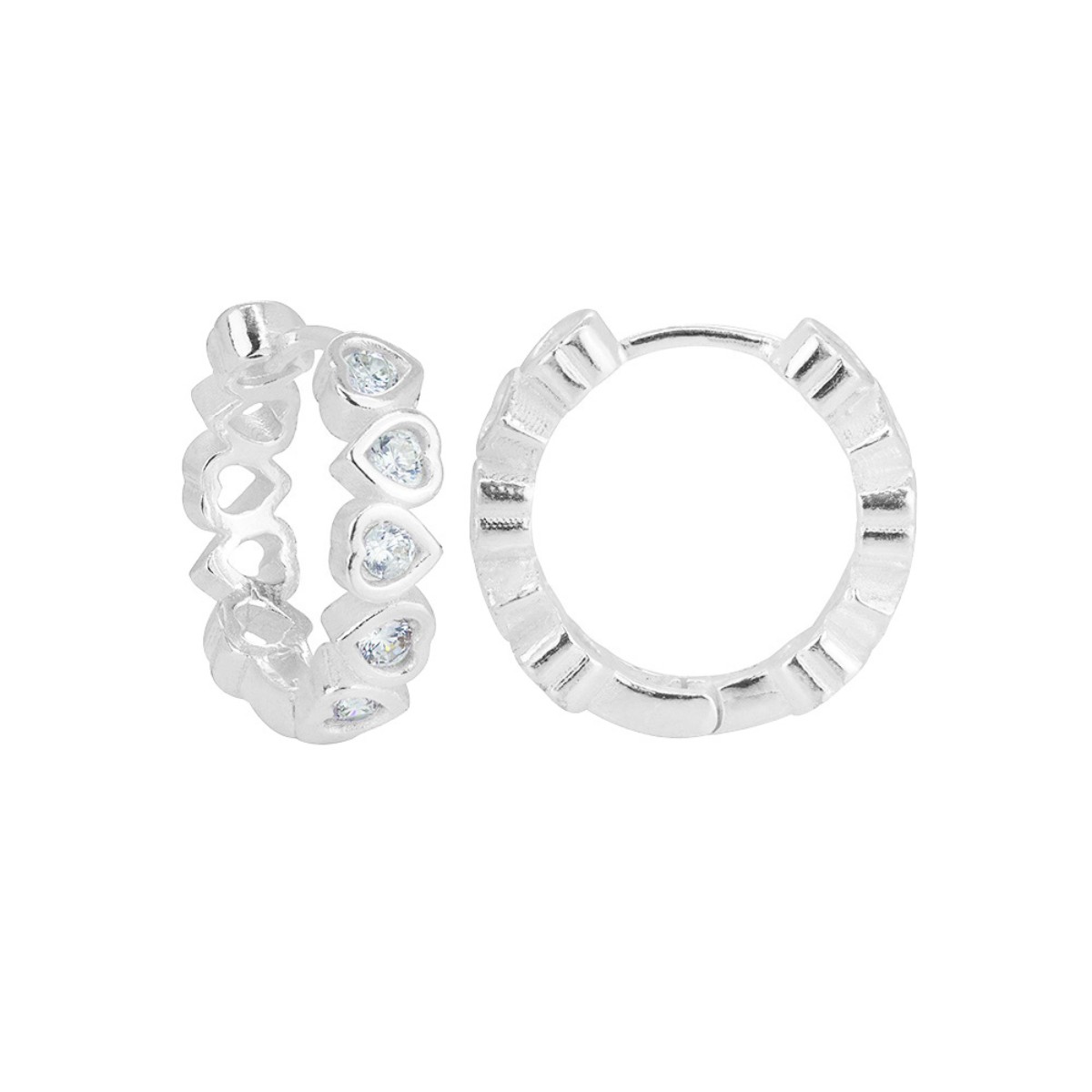 ARGOLA  P925 CLICK PEQUENA CORAÇOES ZIRCONIA WHITE PEQUENA 1,2X1CM