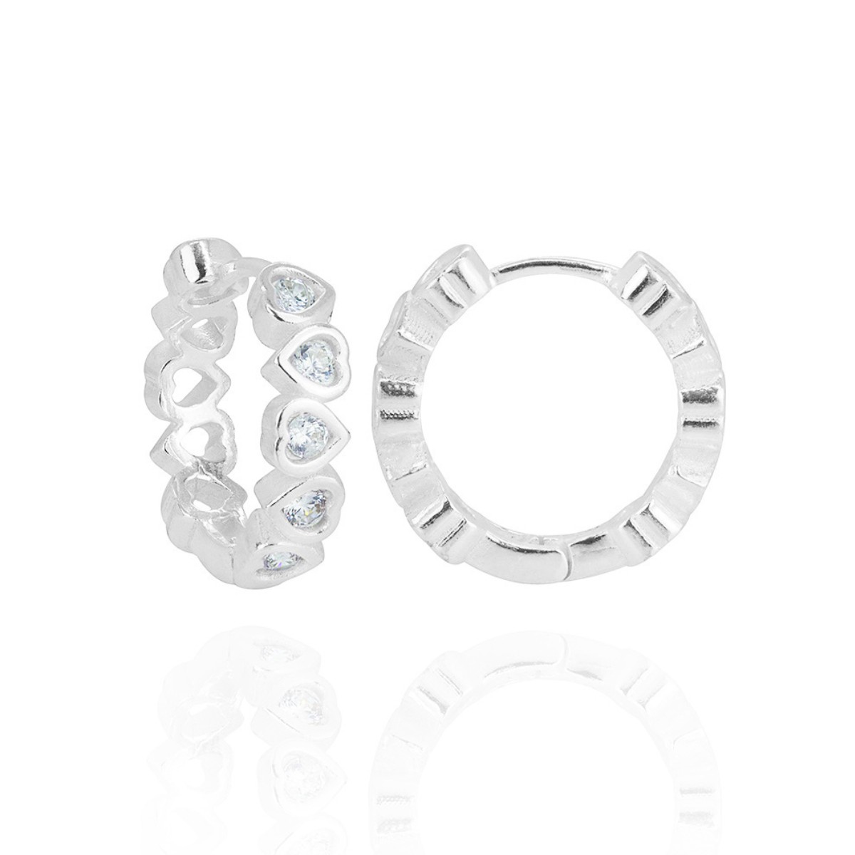 ARGOLA P925 CLICK GRANDE CORAÇOES ZIRCONIA WHITE 1,7X1,5CM
