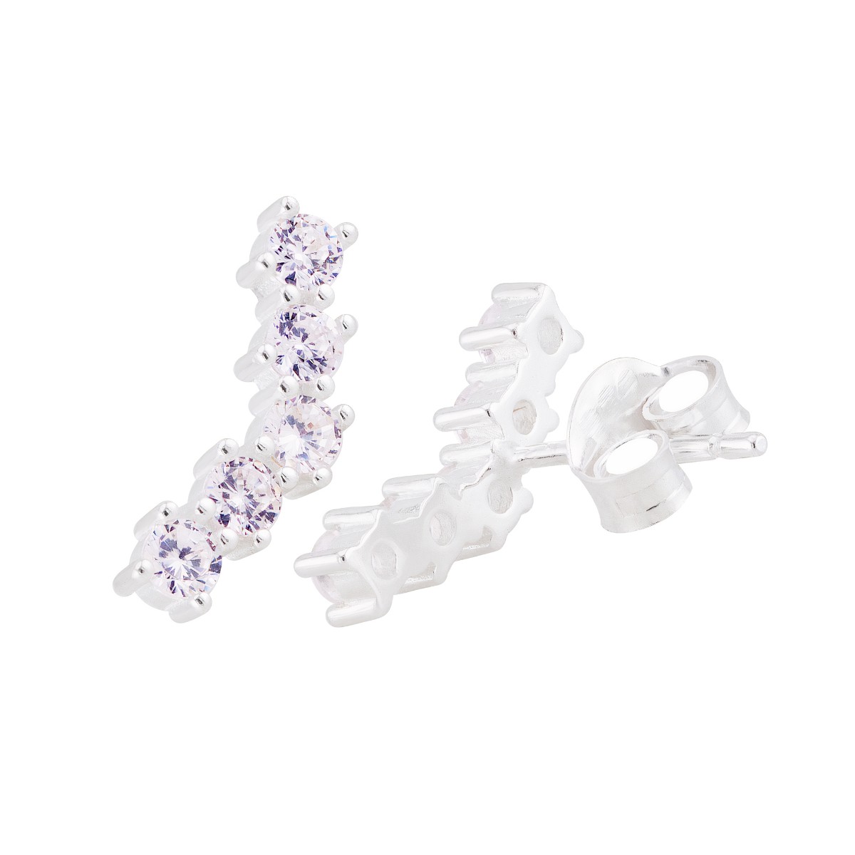 BRINCO MEDIO P925 EARCUFF 5 ZIRCONIAS WHITE