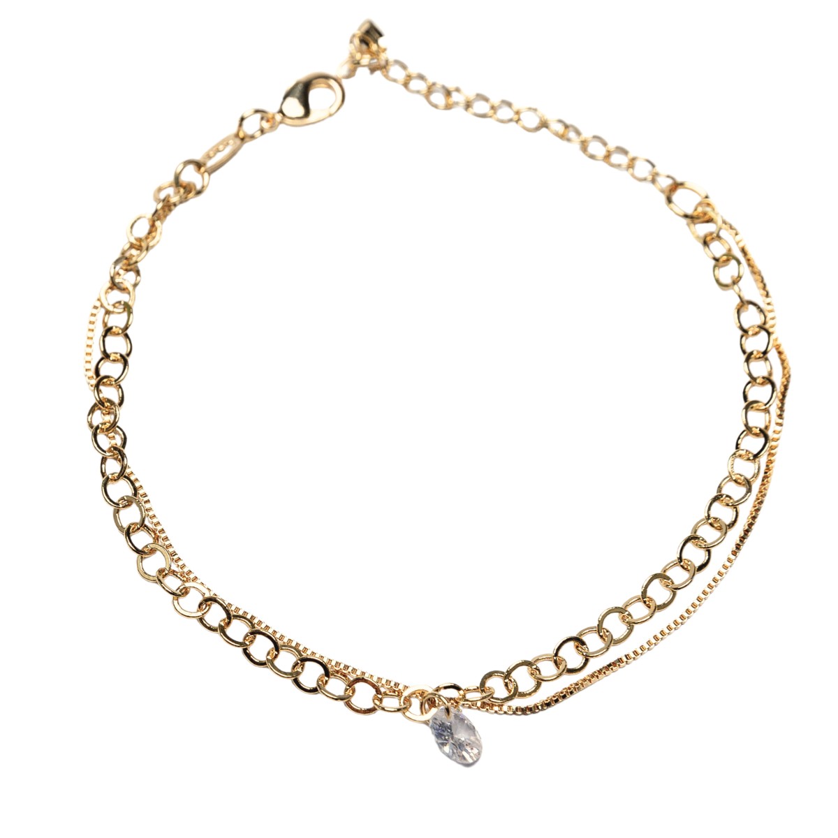 PULSEIRA ELOS DUPLA COM UMA ZIRCONIA