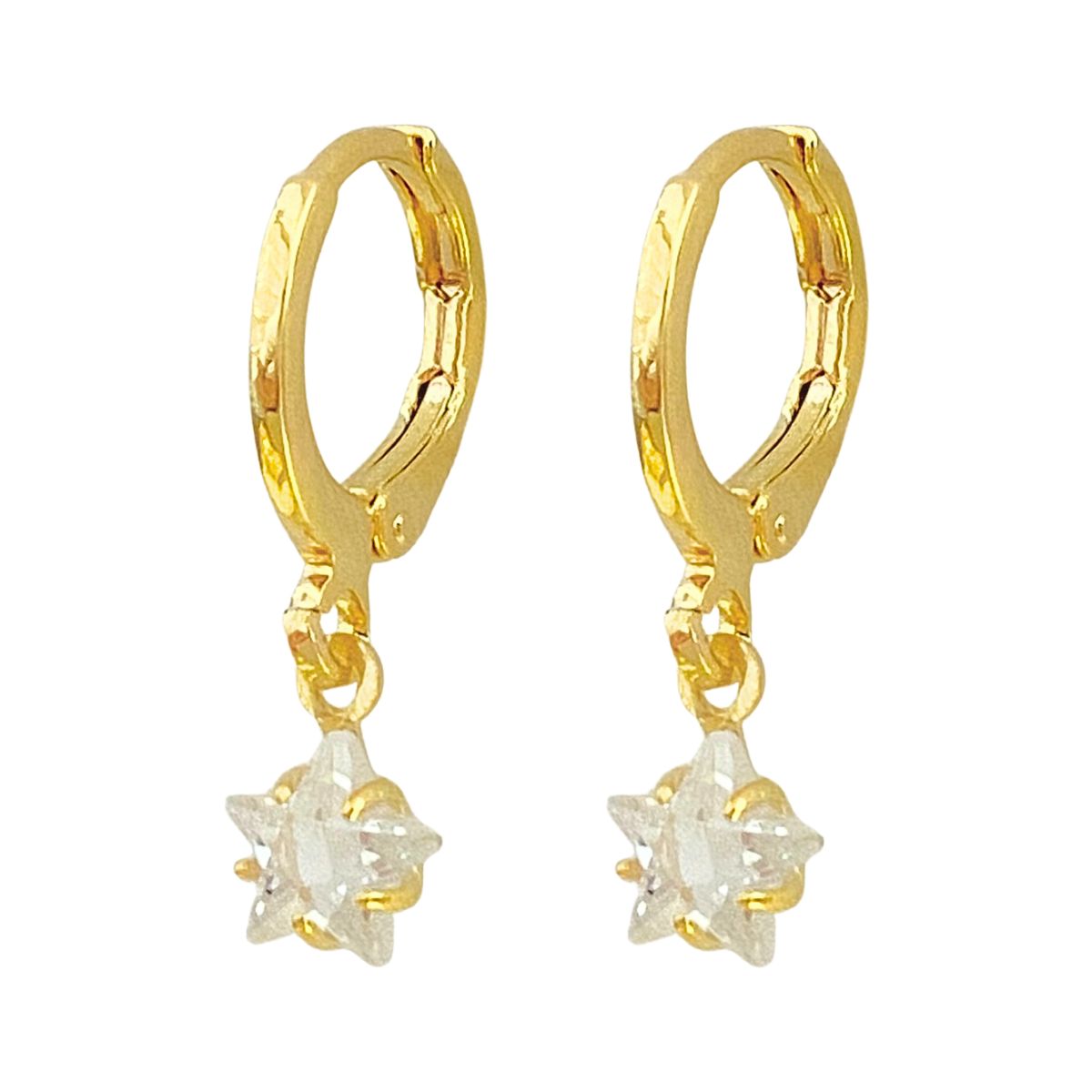 ARGOLA COM PINGENTE 1 ESTRELA ZIRCONIA