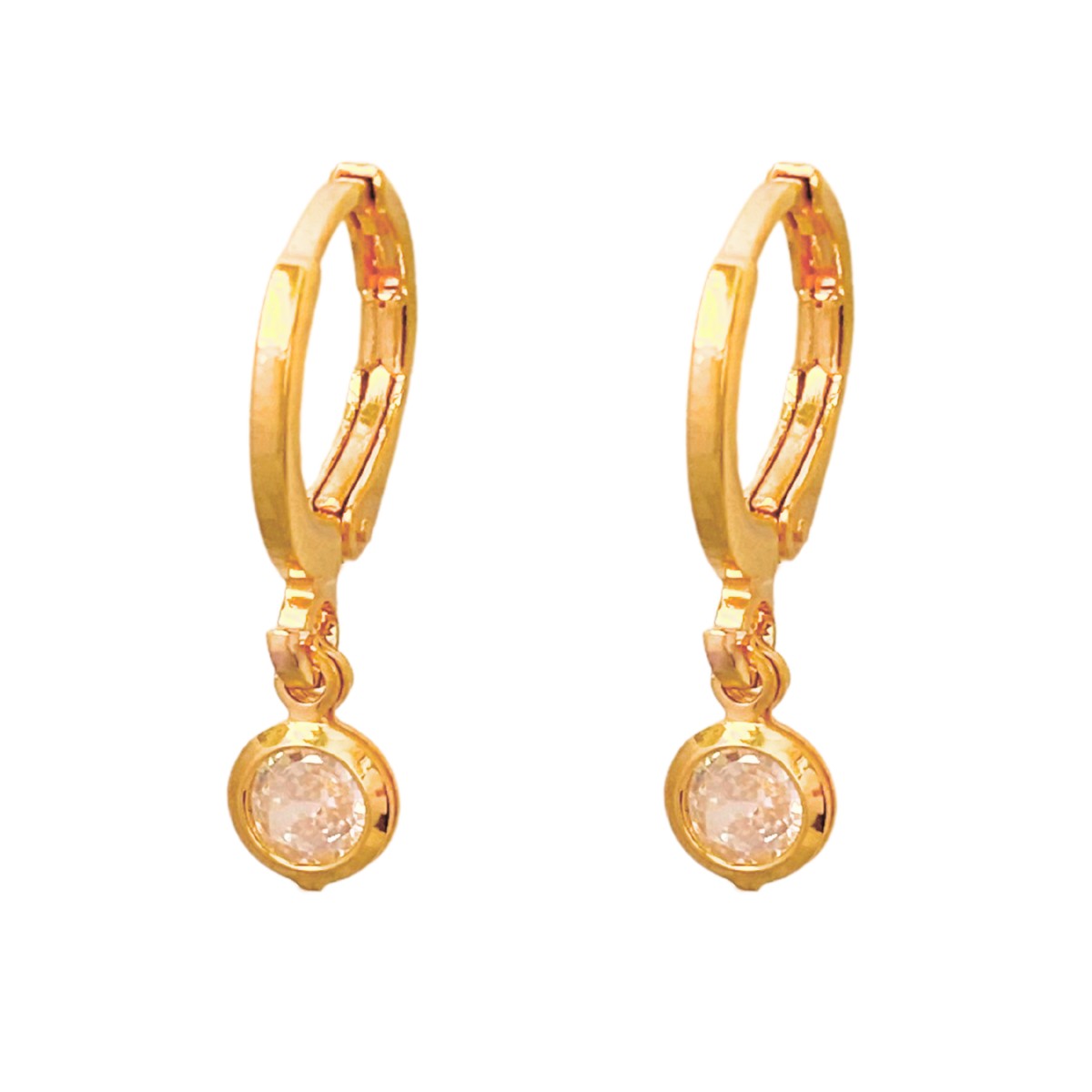 ARGOLA COM PINGENTE 1 PONTO DE LUZ ZIRCONIA