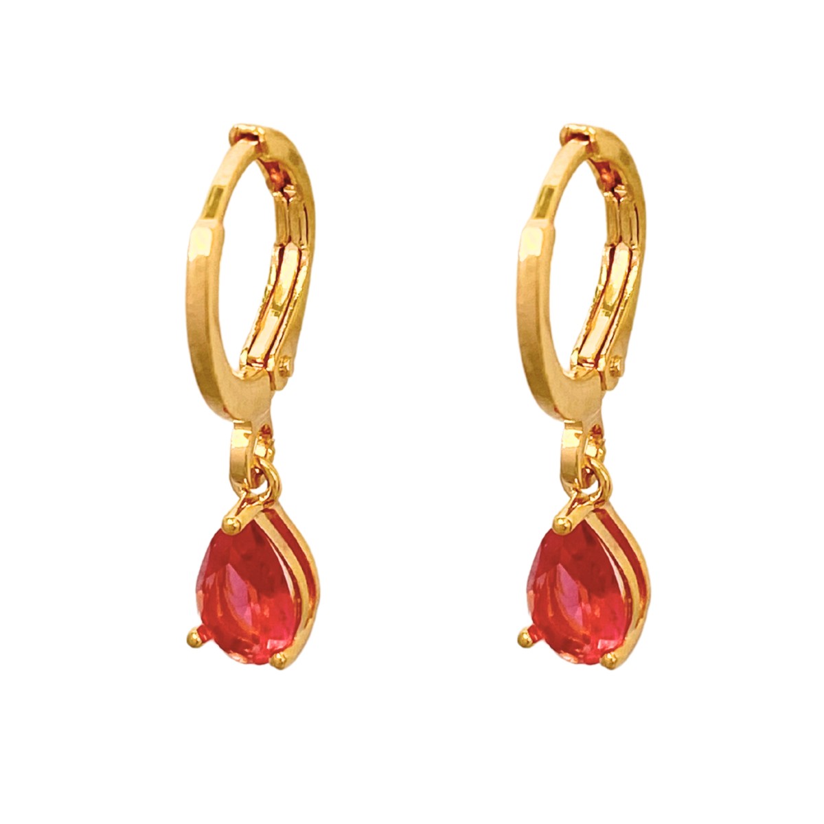 ARGOLA COM PINGENTE 1 GOTA RUBI