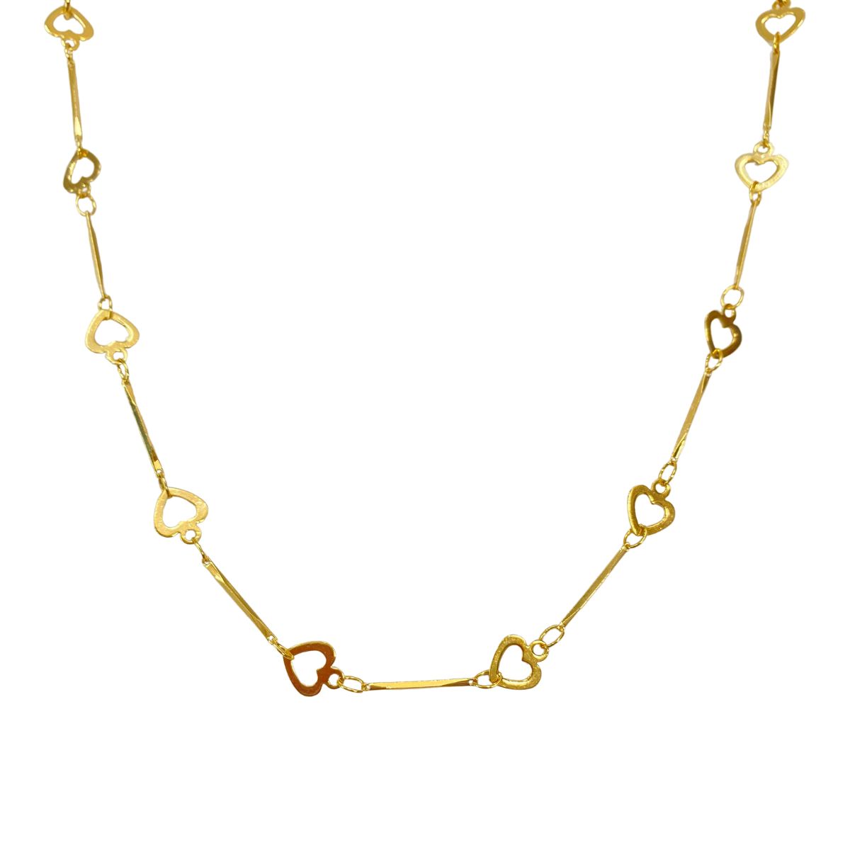 CHOKER 9 CORAÇÃO VAZADO E ENTRE ELES UM PALITO