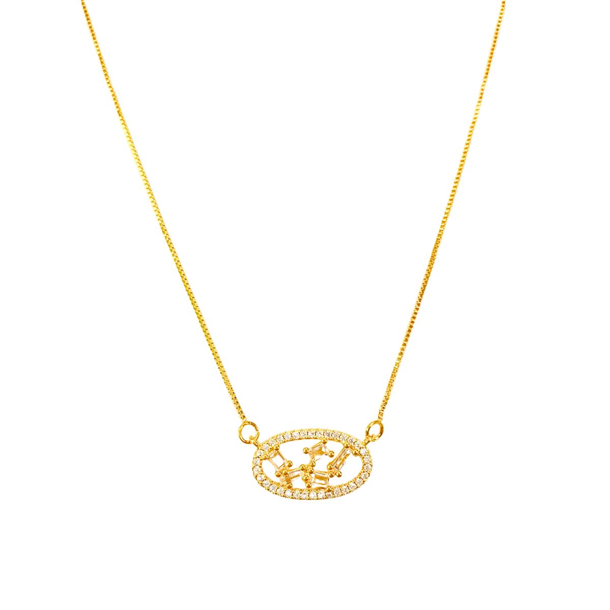 GARGANTILHA OVAL COM PEDRAS ZIRCONIA