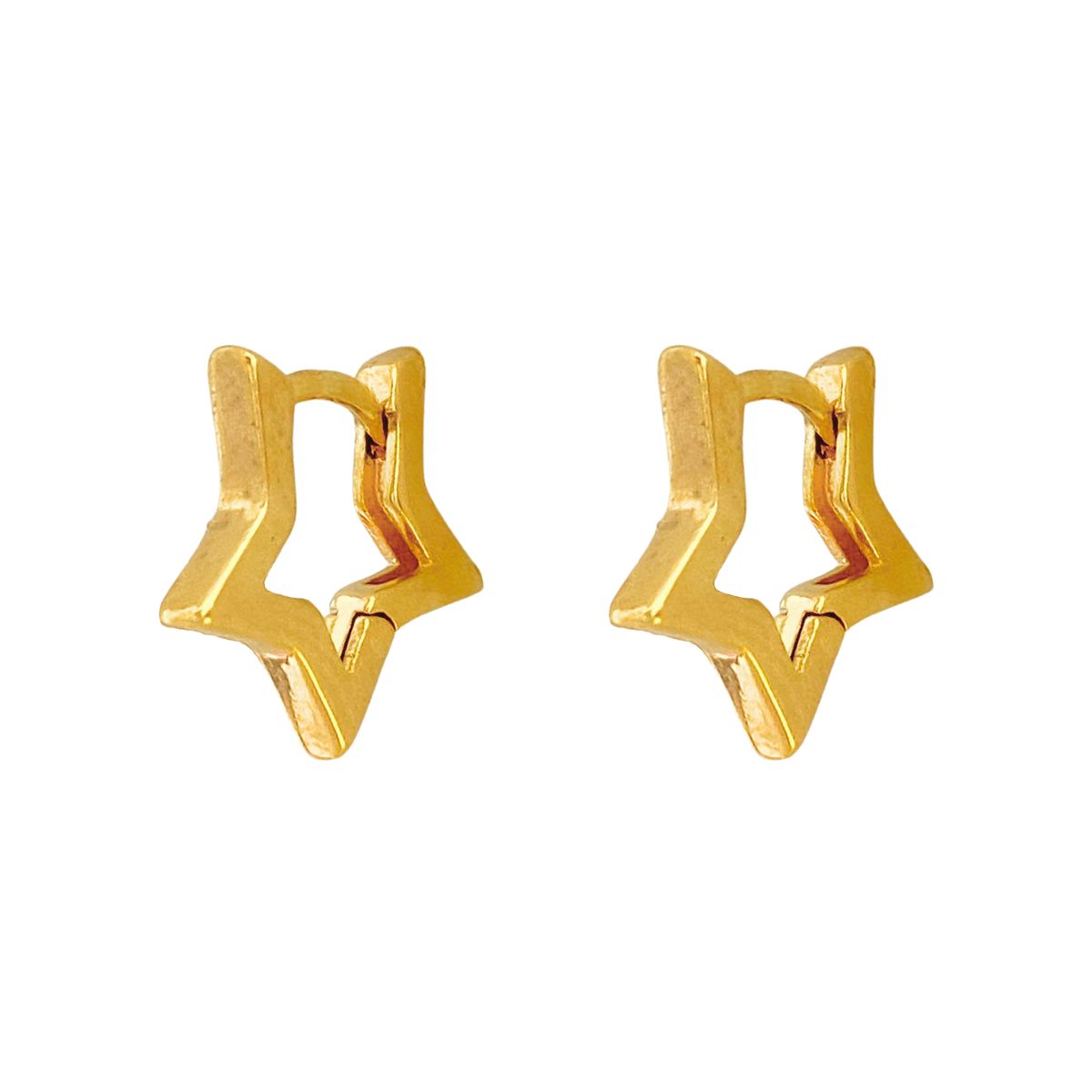 ARGOLA CLICK ESTRELA LISA 12MM FIO QUADRADO