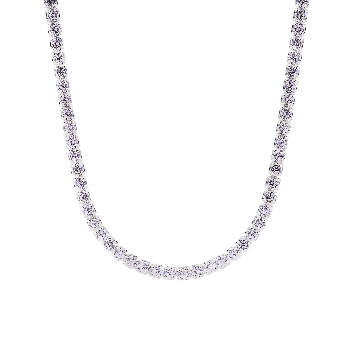 CHOKER P925 RIVIERA ZIRCONIA CRISTAL 2MM 33CM + 10CM  ALONGADOR