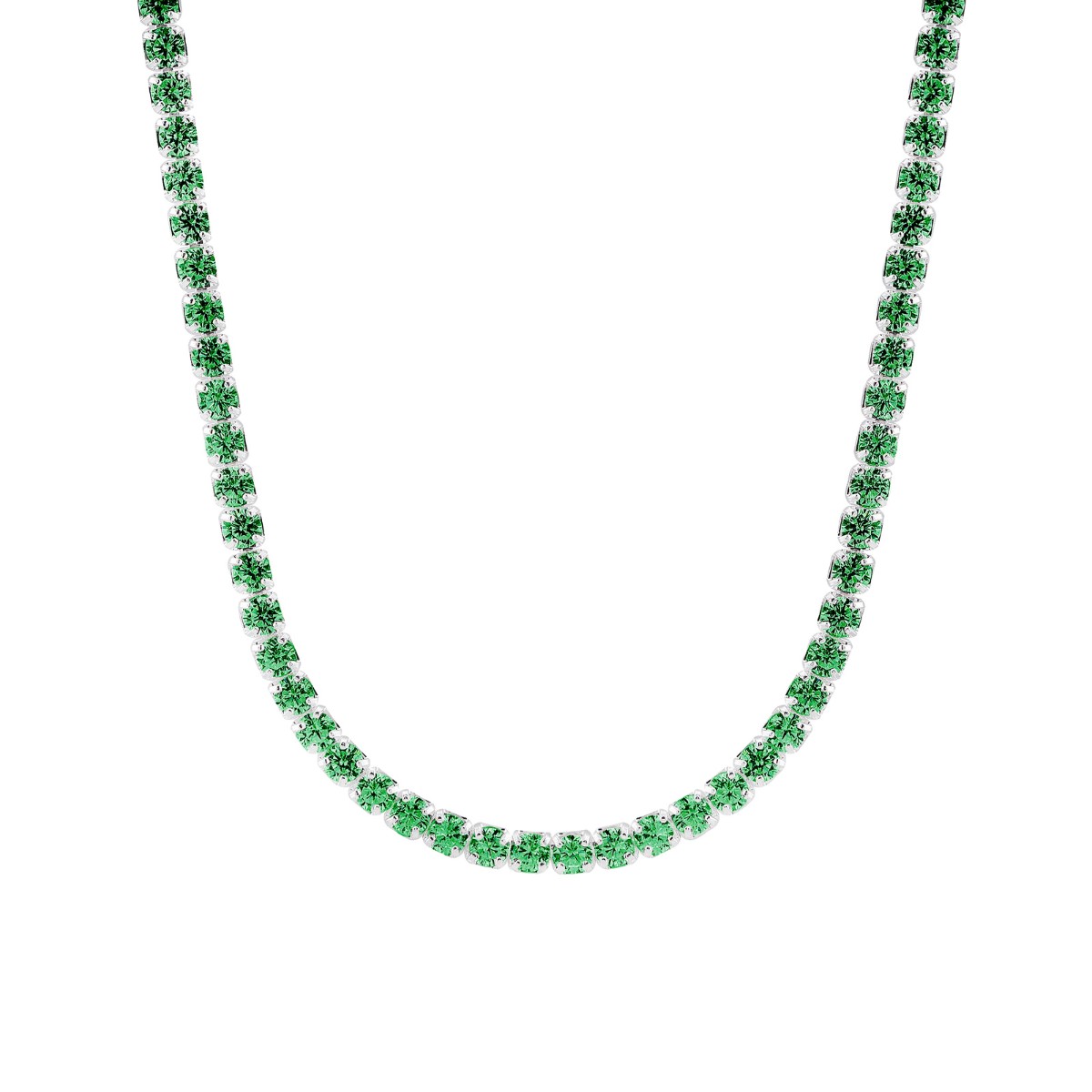 CHOKER P925 RIVIERA ZIRCONIA ESMERALDA 30CM+EXTENSOR 10CM