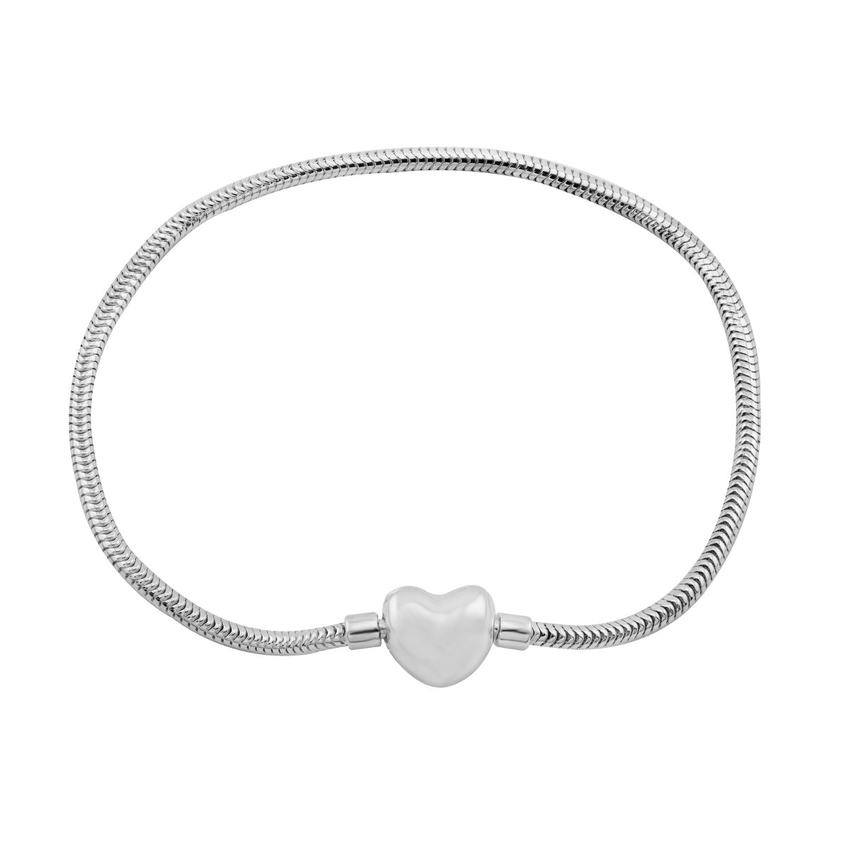 PULSEIRA P925 BRACELETE PARA BERLOQUE FECHO CORAÇAO LISO