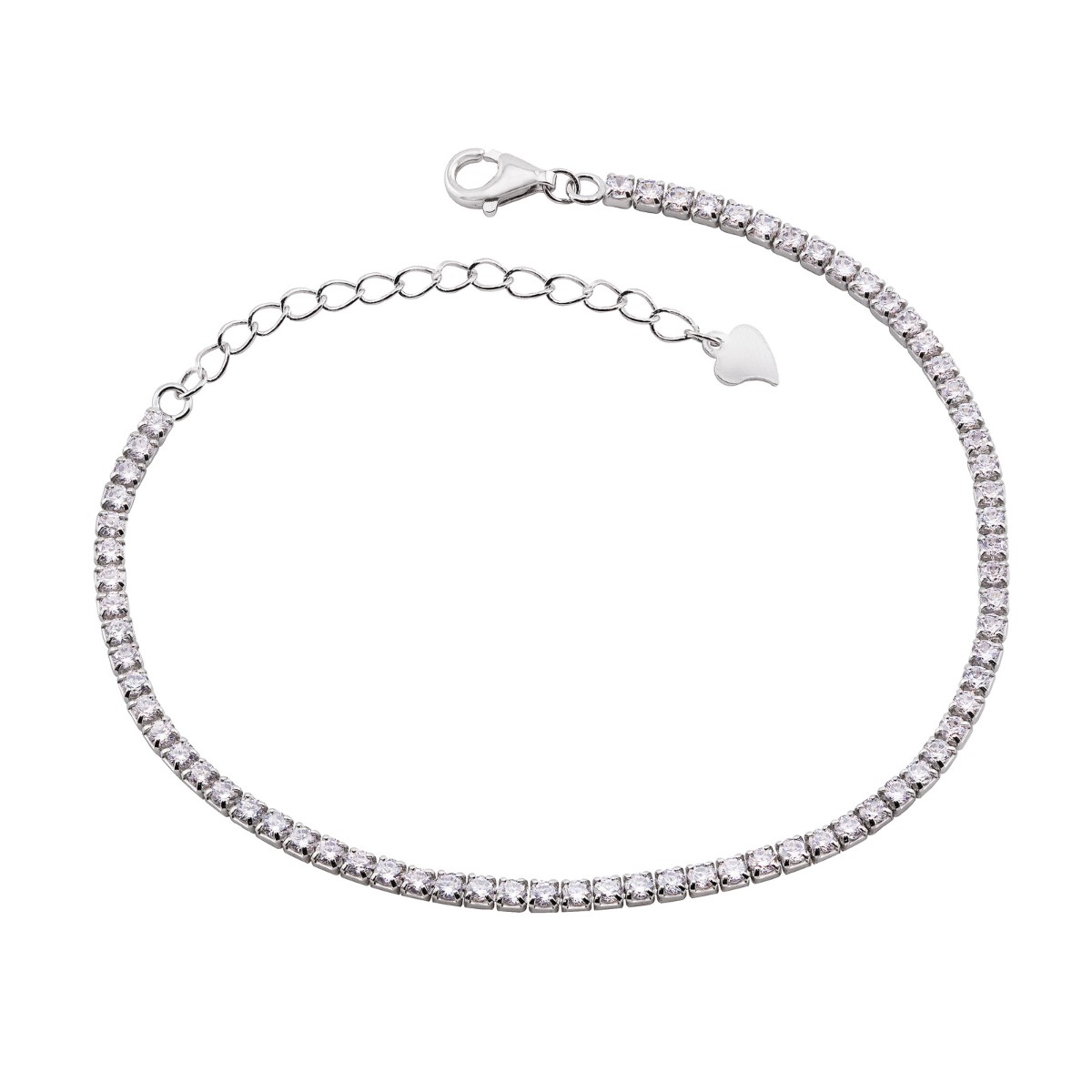 PULSEIRA P925 RIVIERA ZIRCONIA CRISTAL 14CM+EXTENSOR 6CM