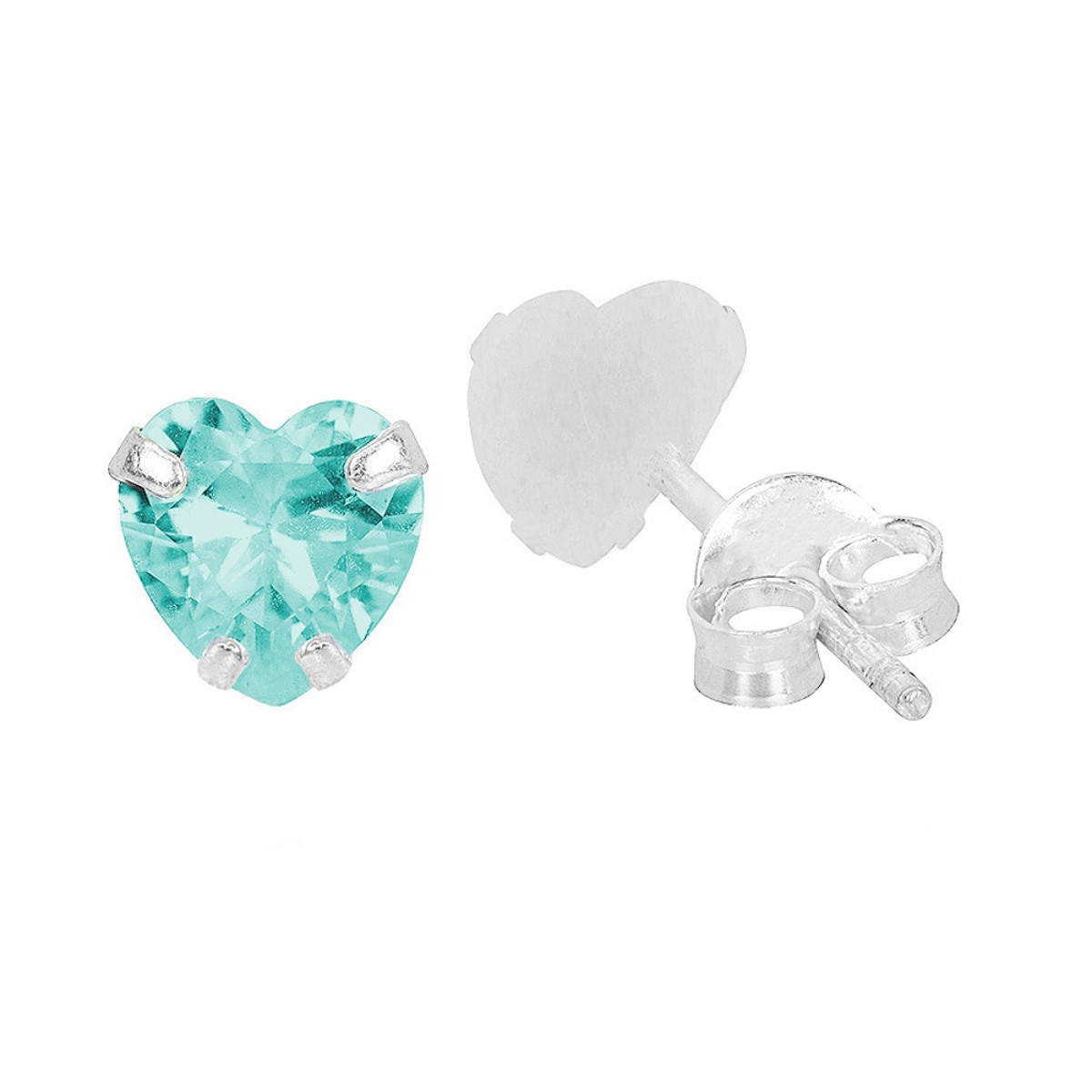 BRINCO PEQUENO P925 CORAÇÃO COM ZIRCONIA 6MM TURMALINA
