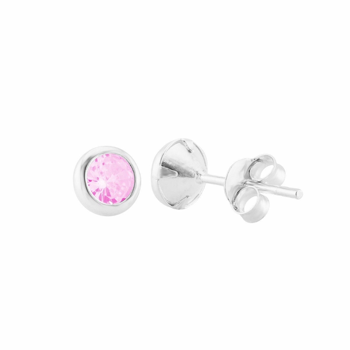 BRINCO PEQUENO P925 REDONDO 7MM ZIRCONIA ROSA