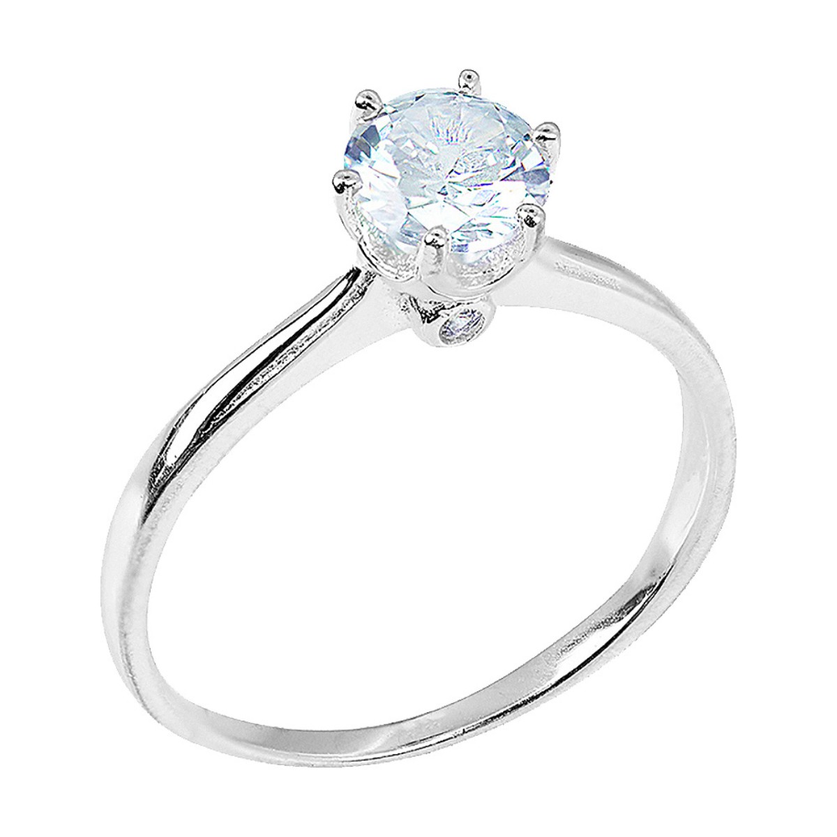 ANEL P925 SOLITÁRIO ZIRCONIA CRISTAL