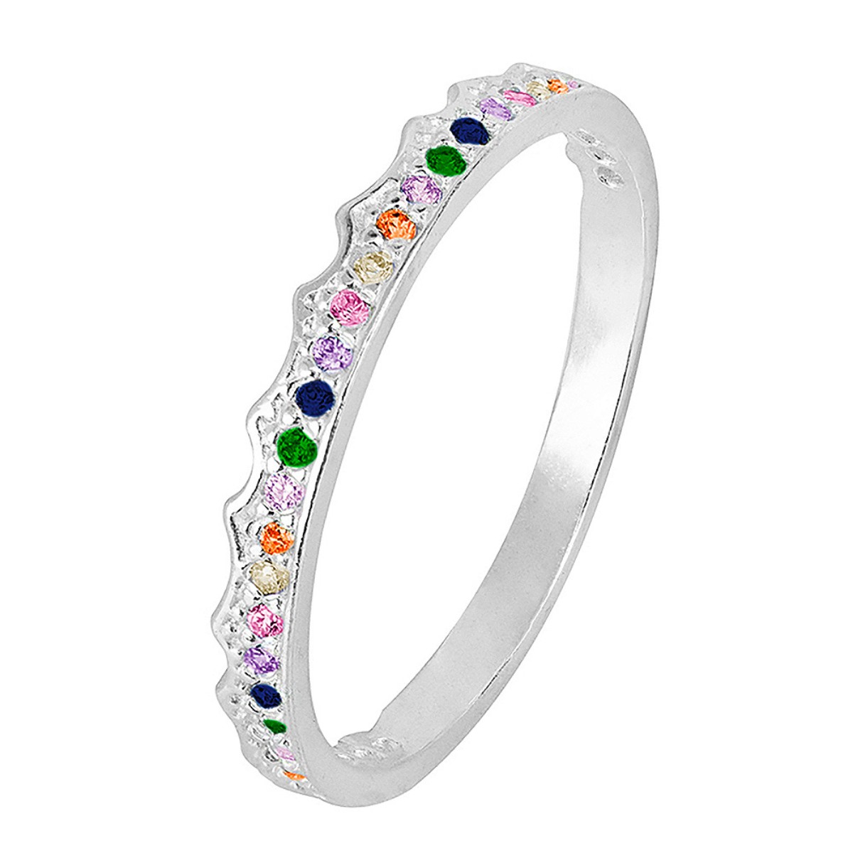 ANEL P925 ZIRCONIAS COLORIDAS FINA COM DETALHES