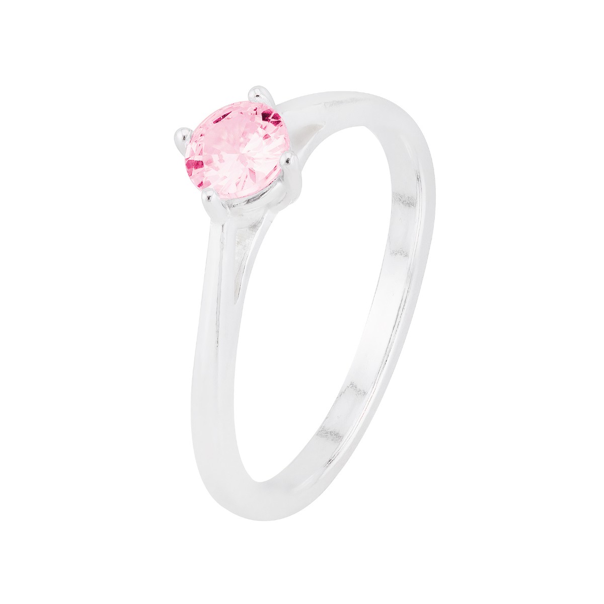 ANEL P925 SOLITÁRIO FORMATURA ZIRCONIA ROSA