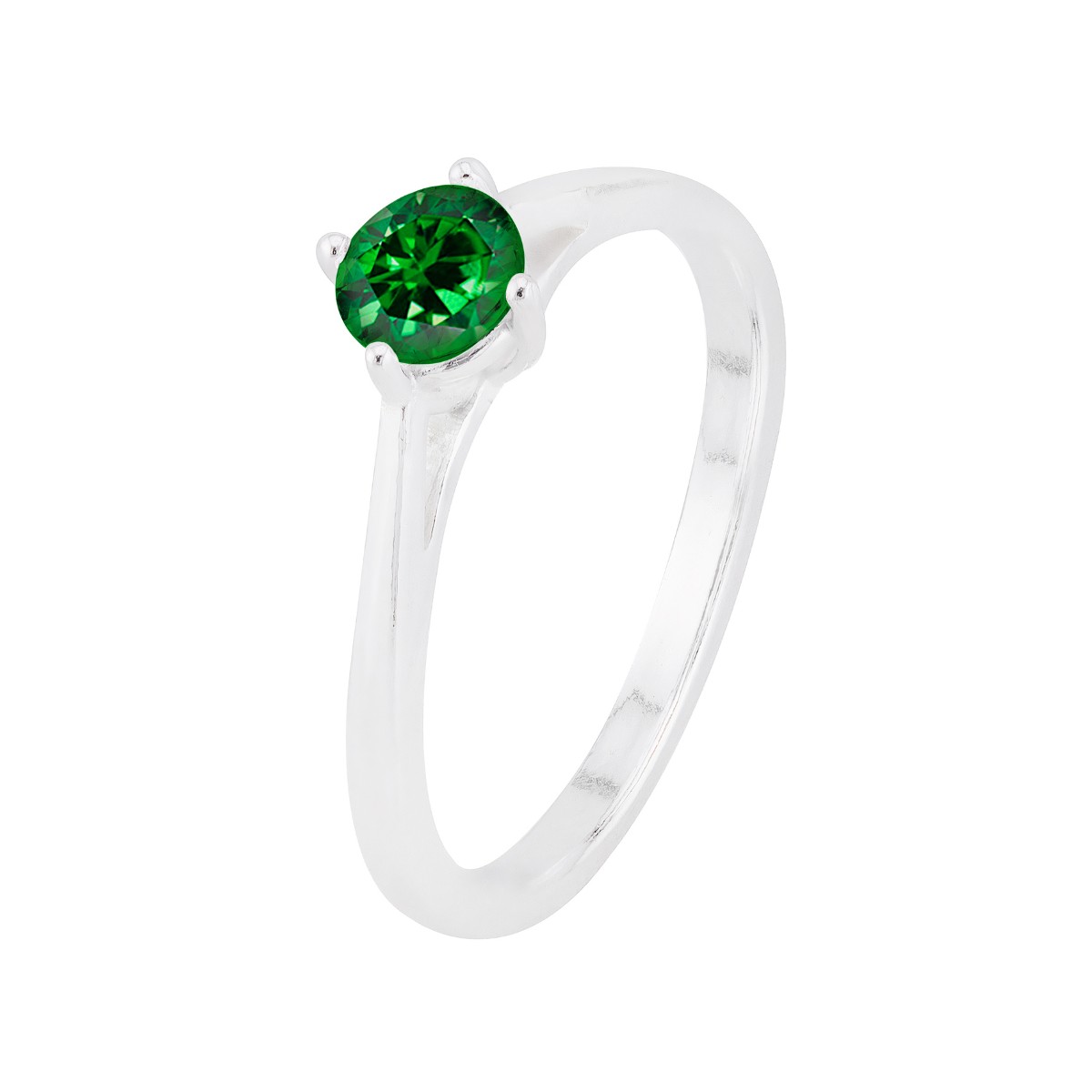 ANEL P925 SOLITÁRIO FORMATURA ZIRCONIA ESMERALDA