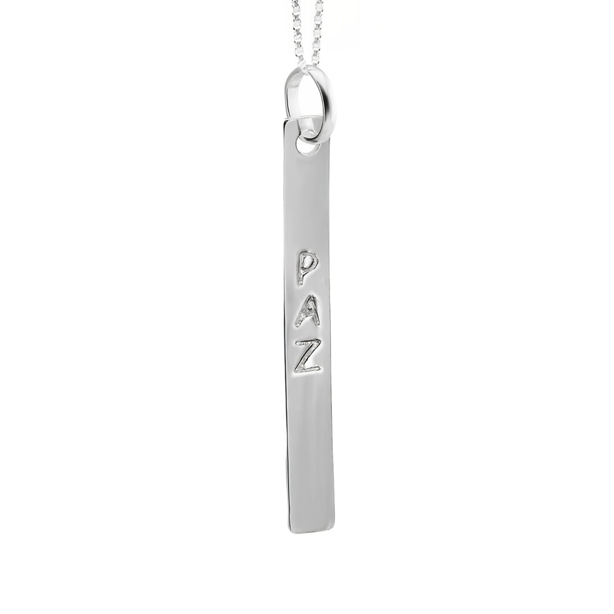 GARGANTILHA P925 VENEZIANA + PINGENTE RETANGULAR PAZ